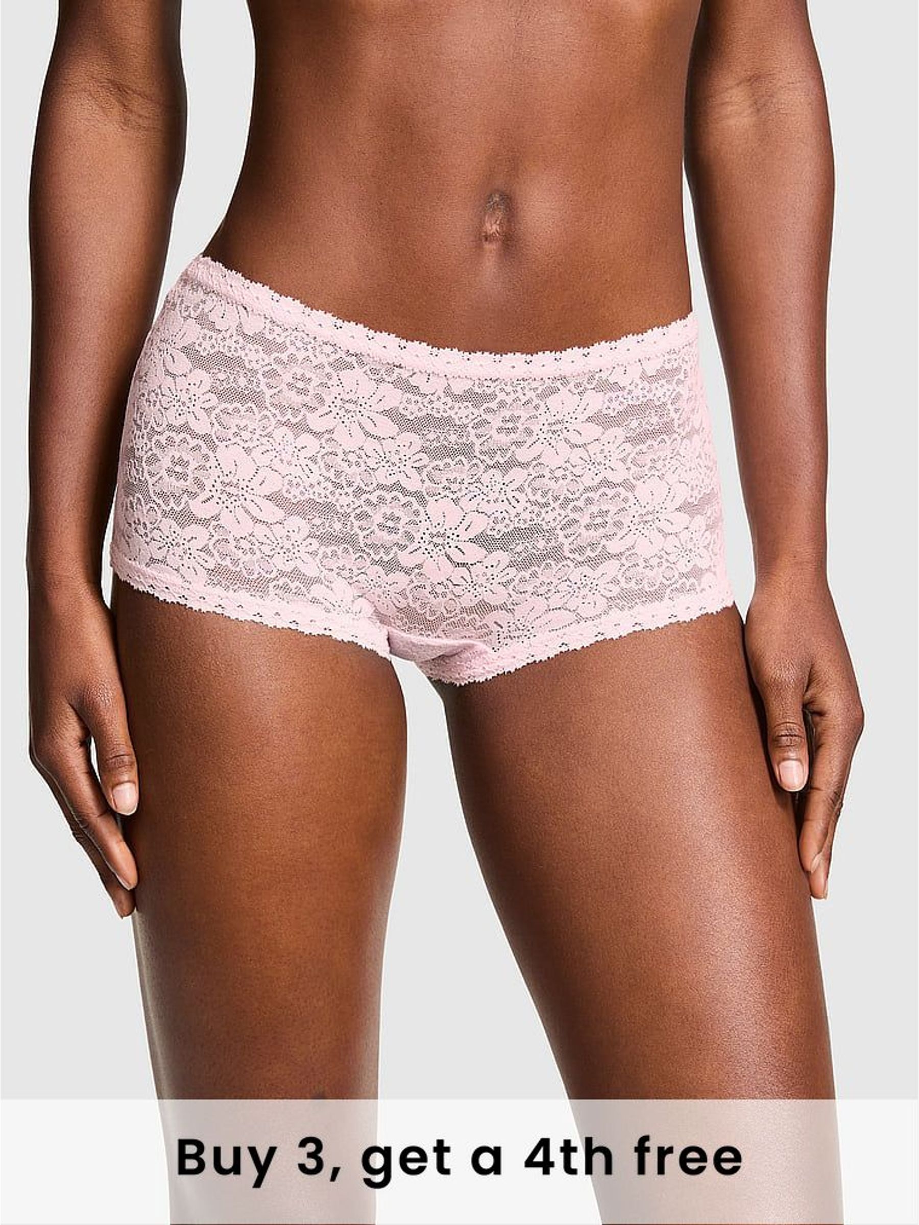 Pink Tulip Short Floral Lace Knickers (H43592) | £9