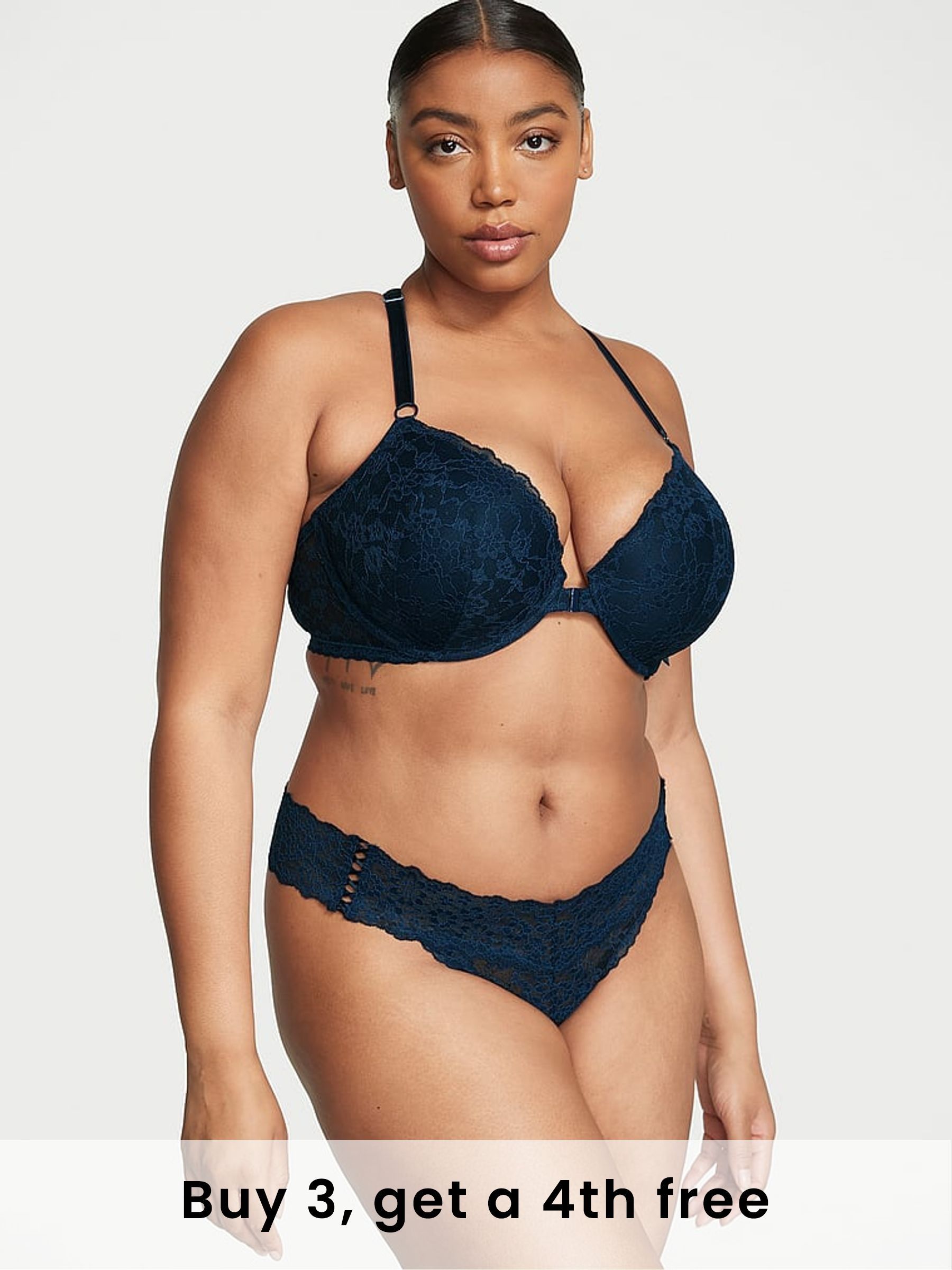Noir Navy Blue Thong Knickers (H43617) | £9