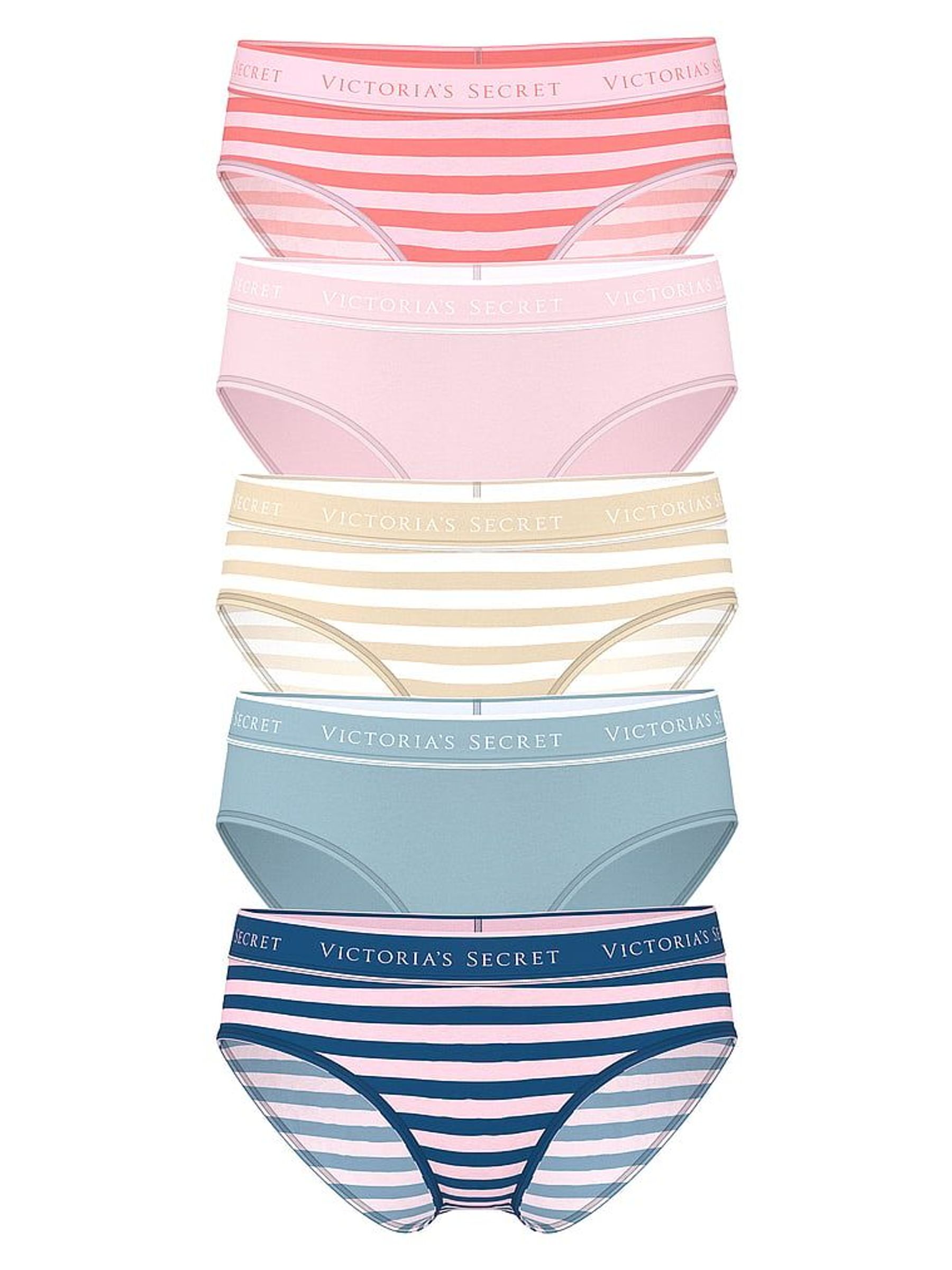Red/Pink/Yellow/Blue Hipster 5 Pack Logo Knickers (H43668) | £27