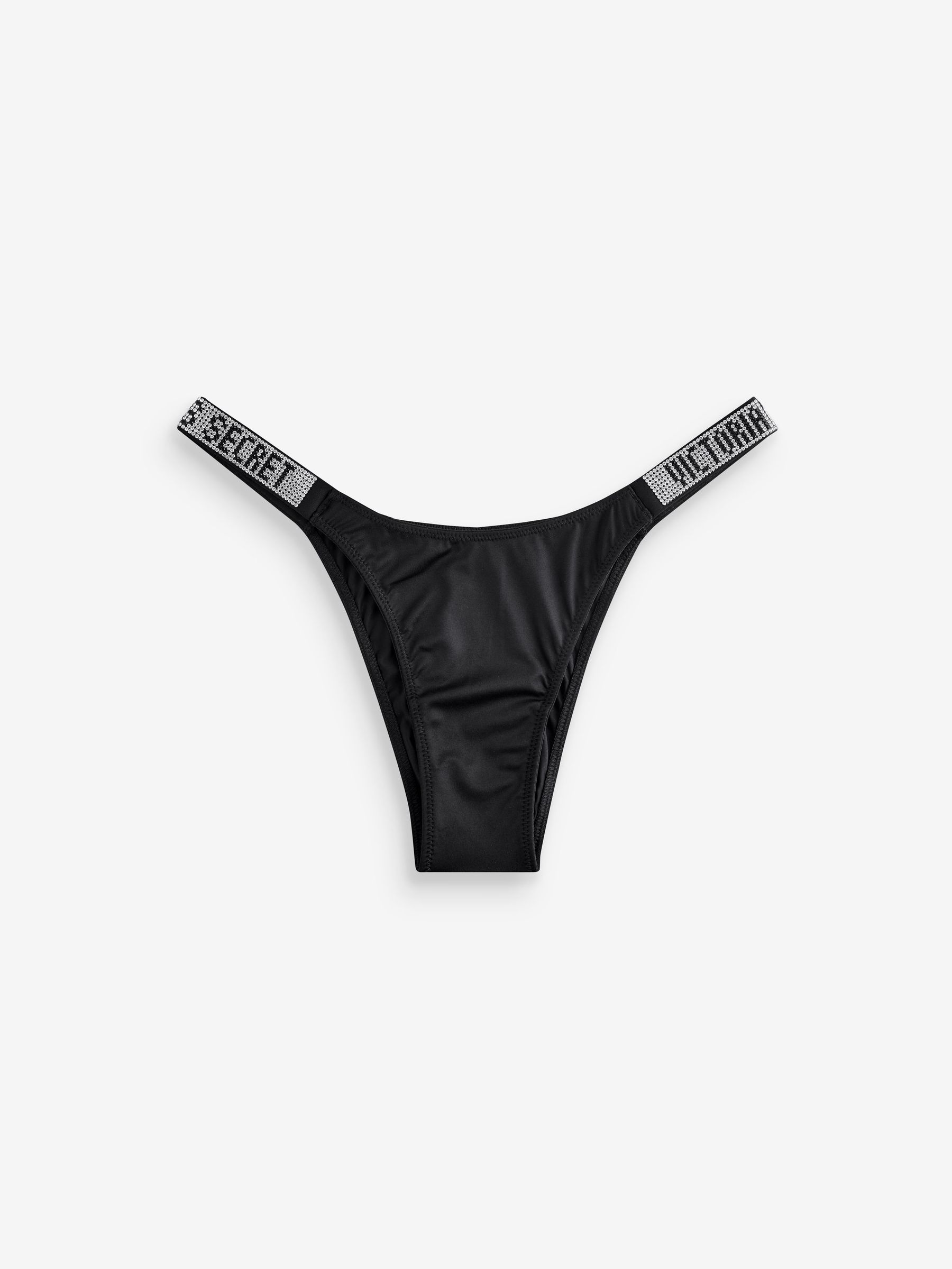 Black Brazilian Shine Strap Knickers (H43672) | £20