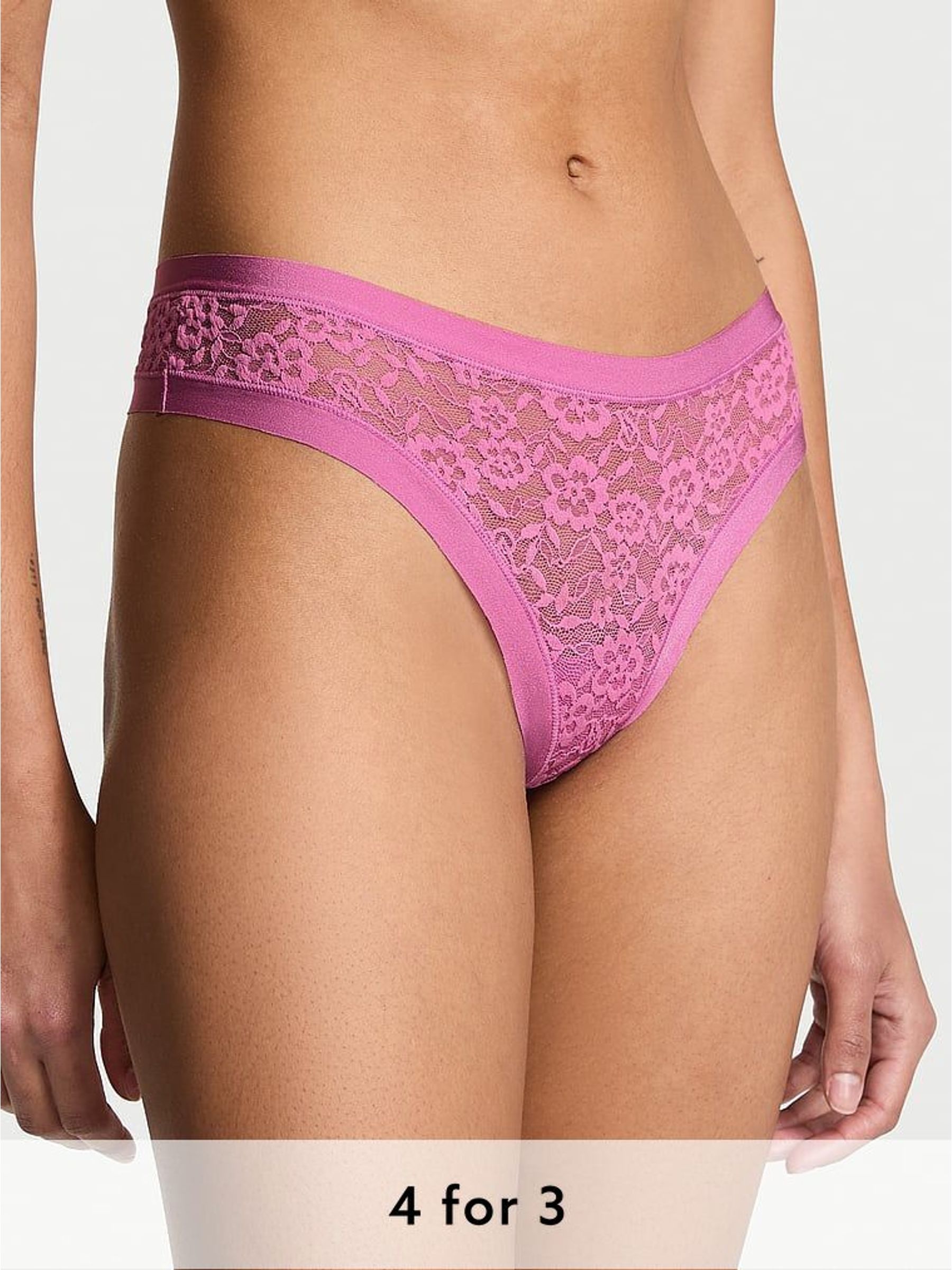 Cocktail Purple Thong Lace Knickers (H43674) | £9