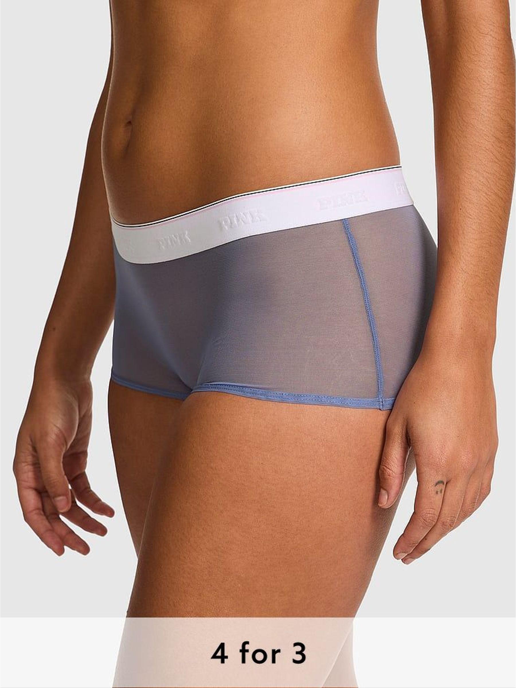 Dusty Iris Blue Boyshort Logo Knickers (H43704) | £9