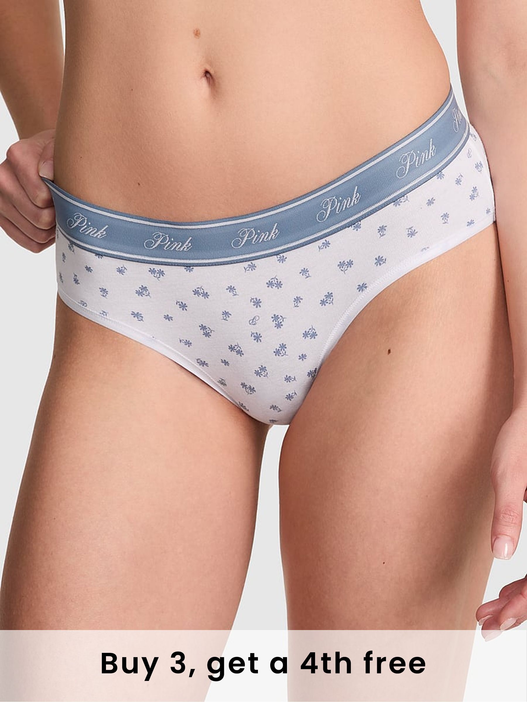 White Floral Cotton Logo Knickers (H43736) | £9