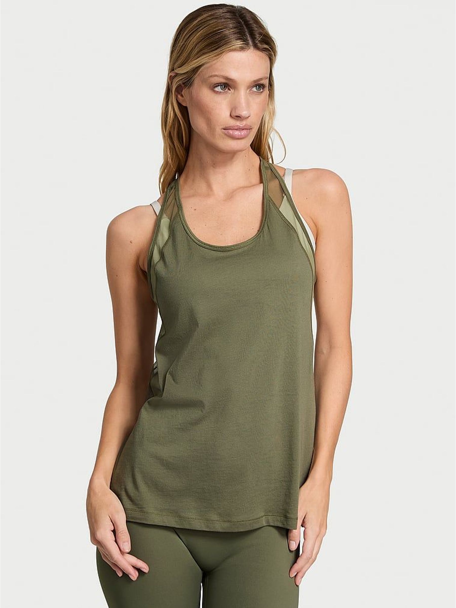 Desert Cactus Green Racerback Mesh Tank Top (H43758) | £29