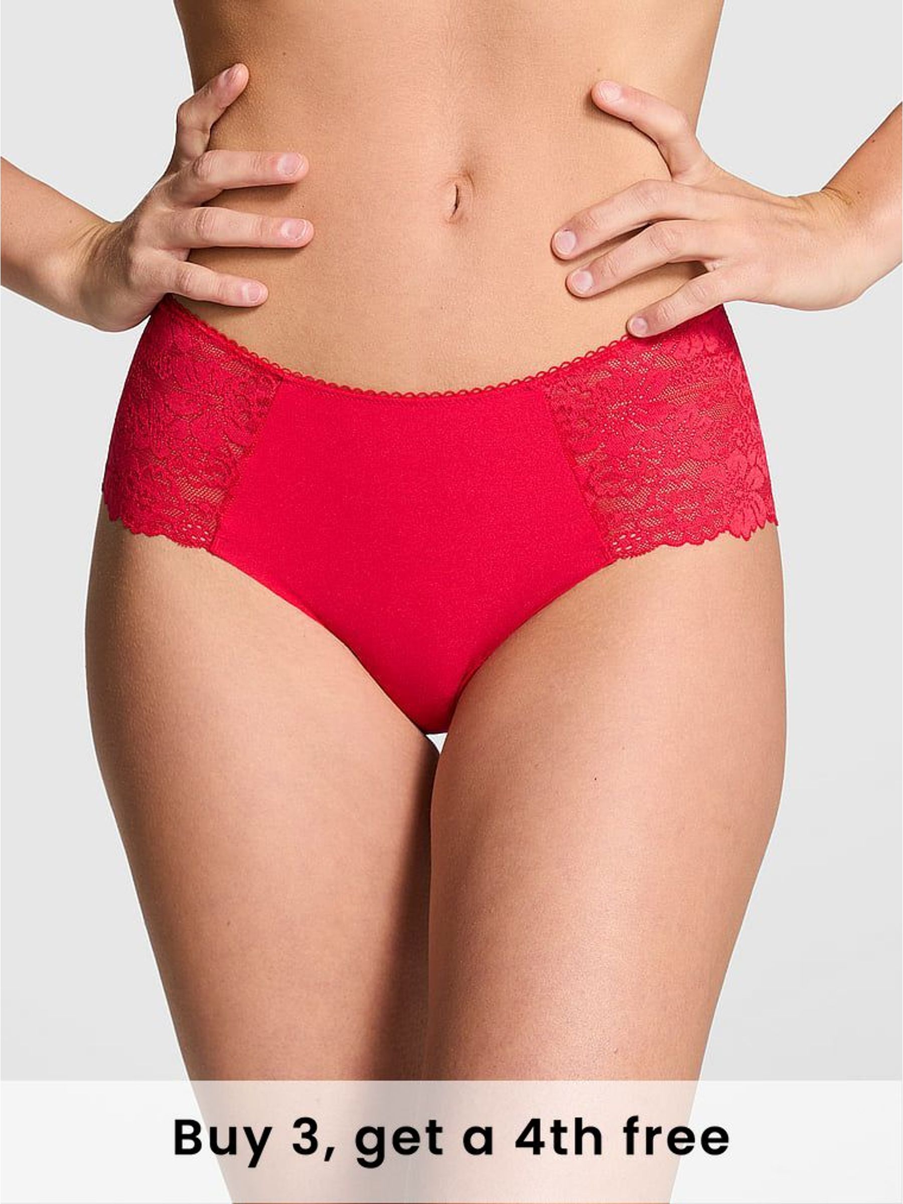 Red Pepper Cheeky No Show Lace Trim Knickers (H43776) | £9
