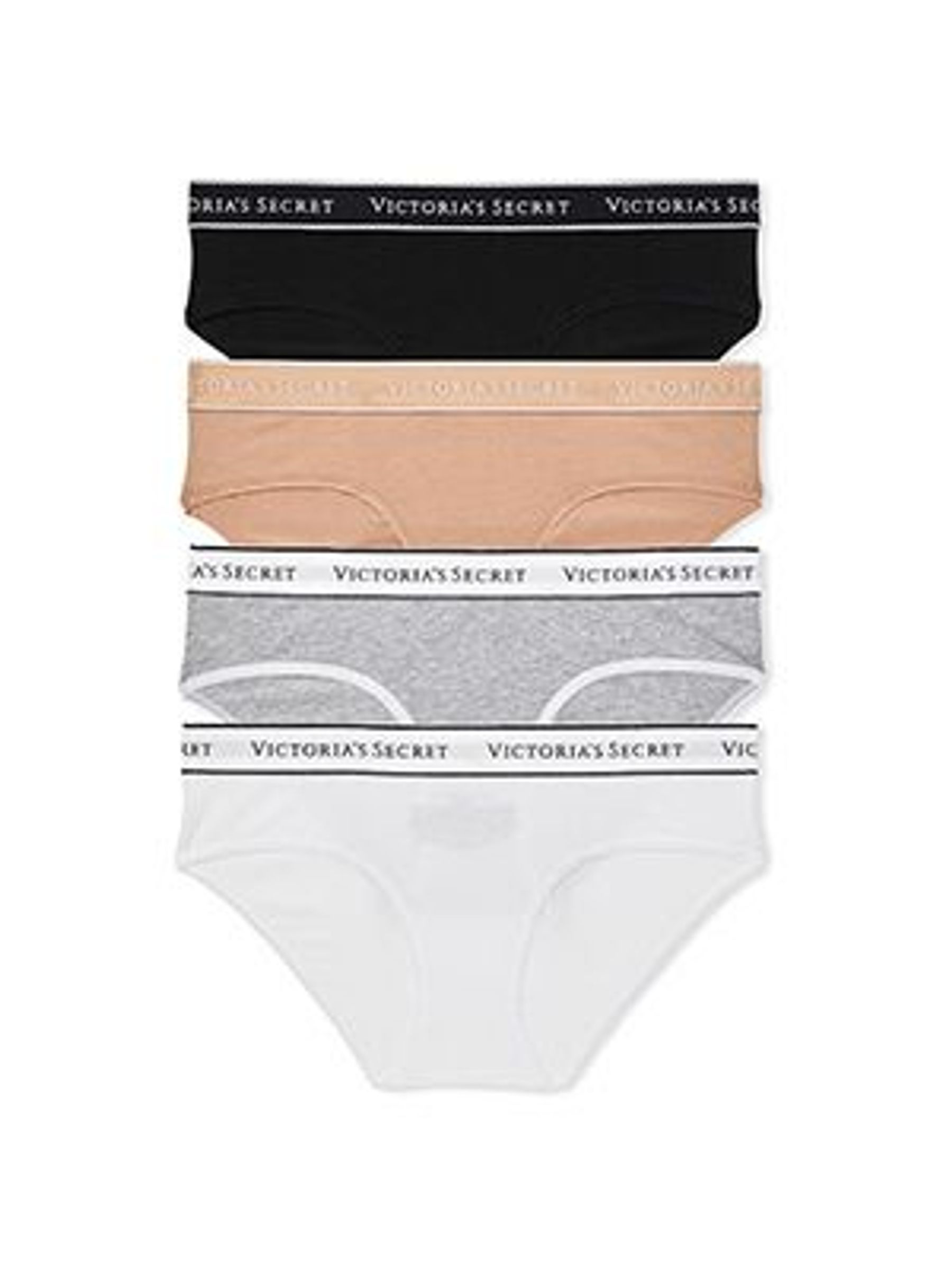 Black/White/Grey/Nude Hipster Logo 4 Pack Knickers (H43807) | £20