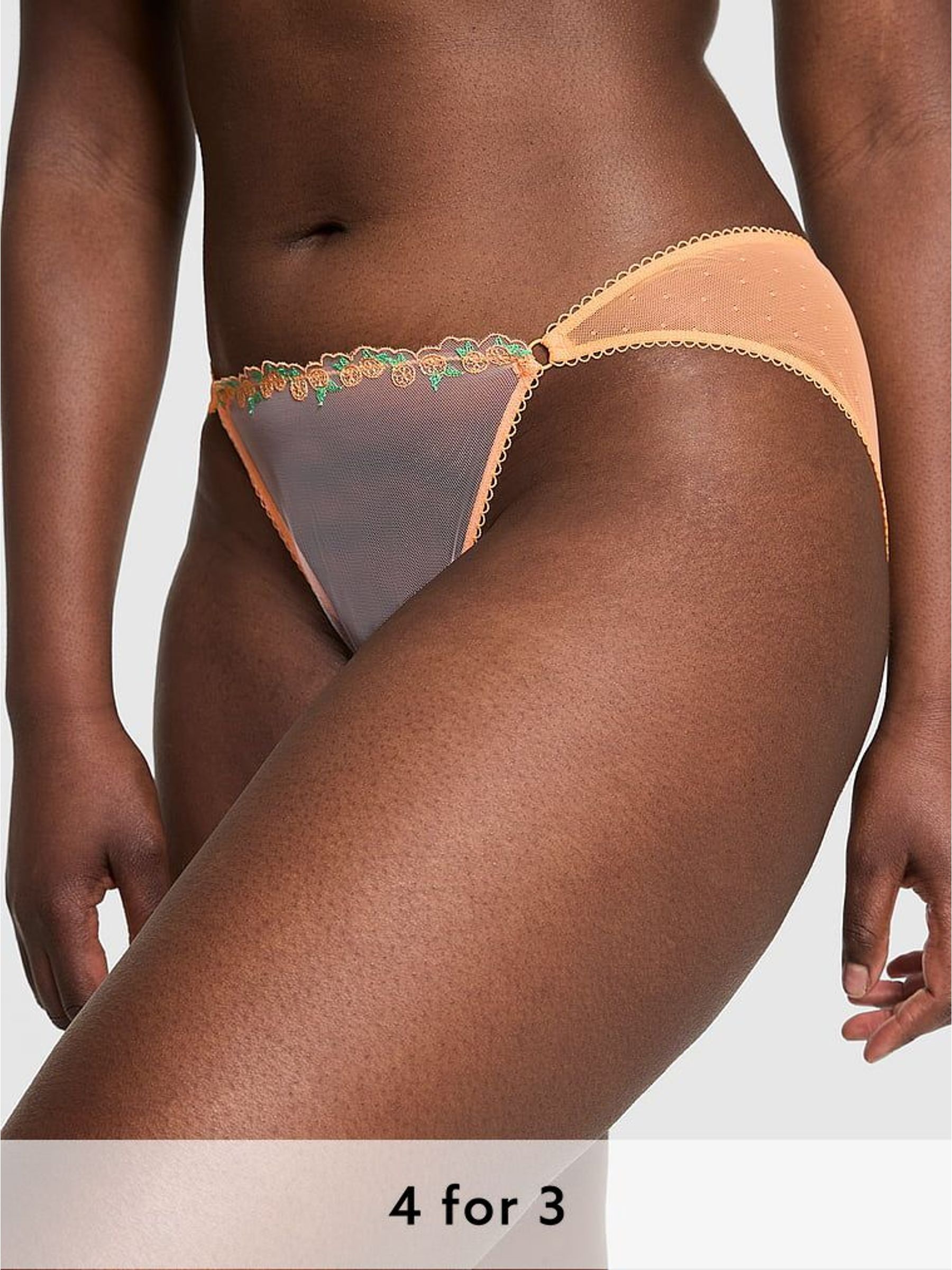 Angel Pink/Vitamin C Orange Lace Embroidery Knickers (H43827) | £9