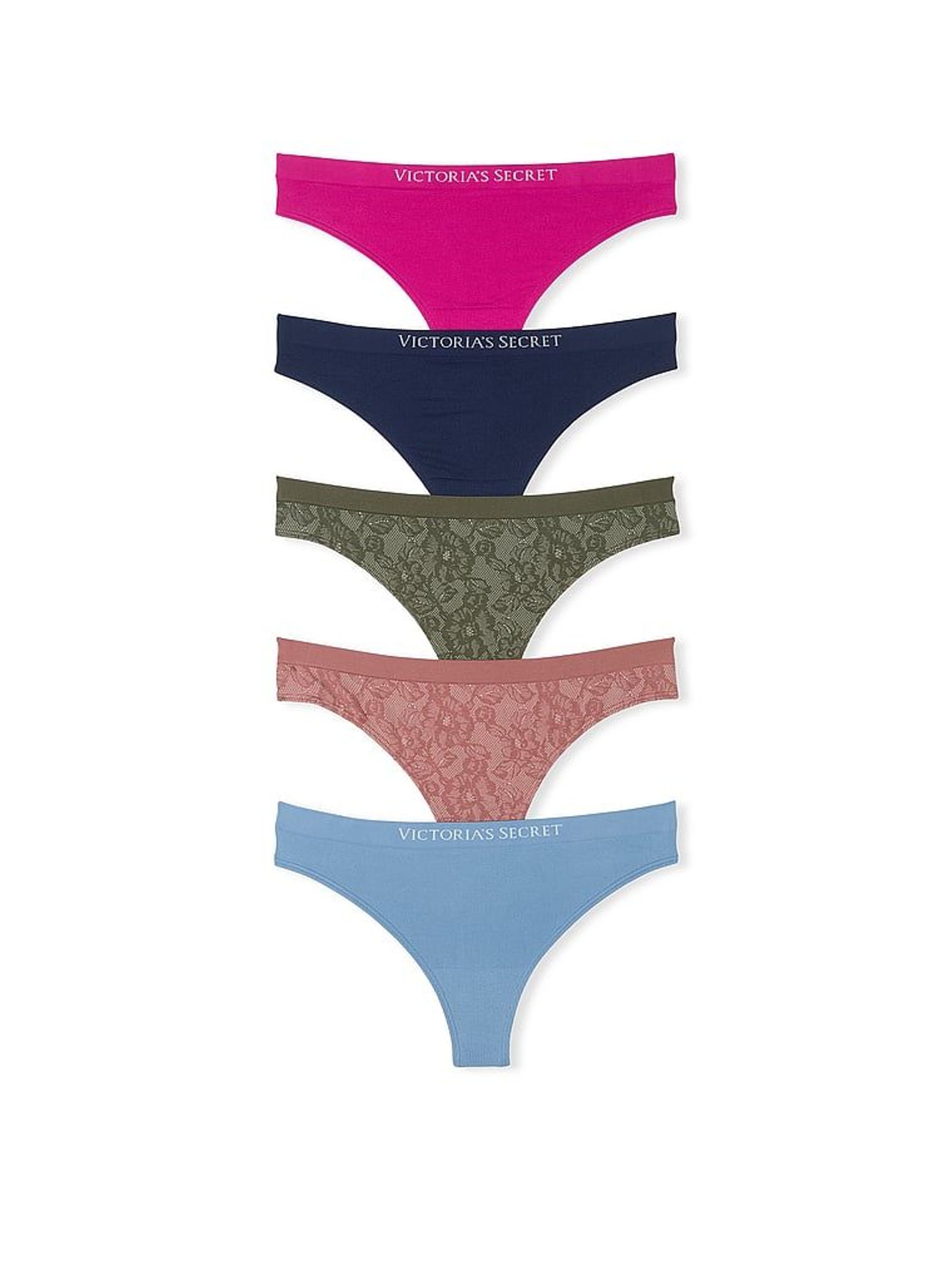 Pink/Blue/Green Thong 5 Pack Knickers (H43898) | £27