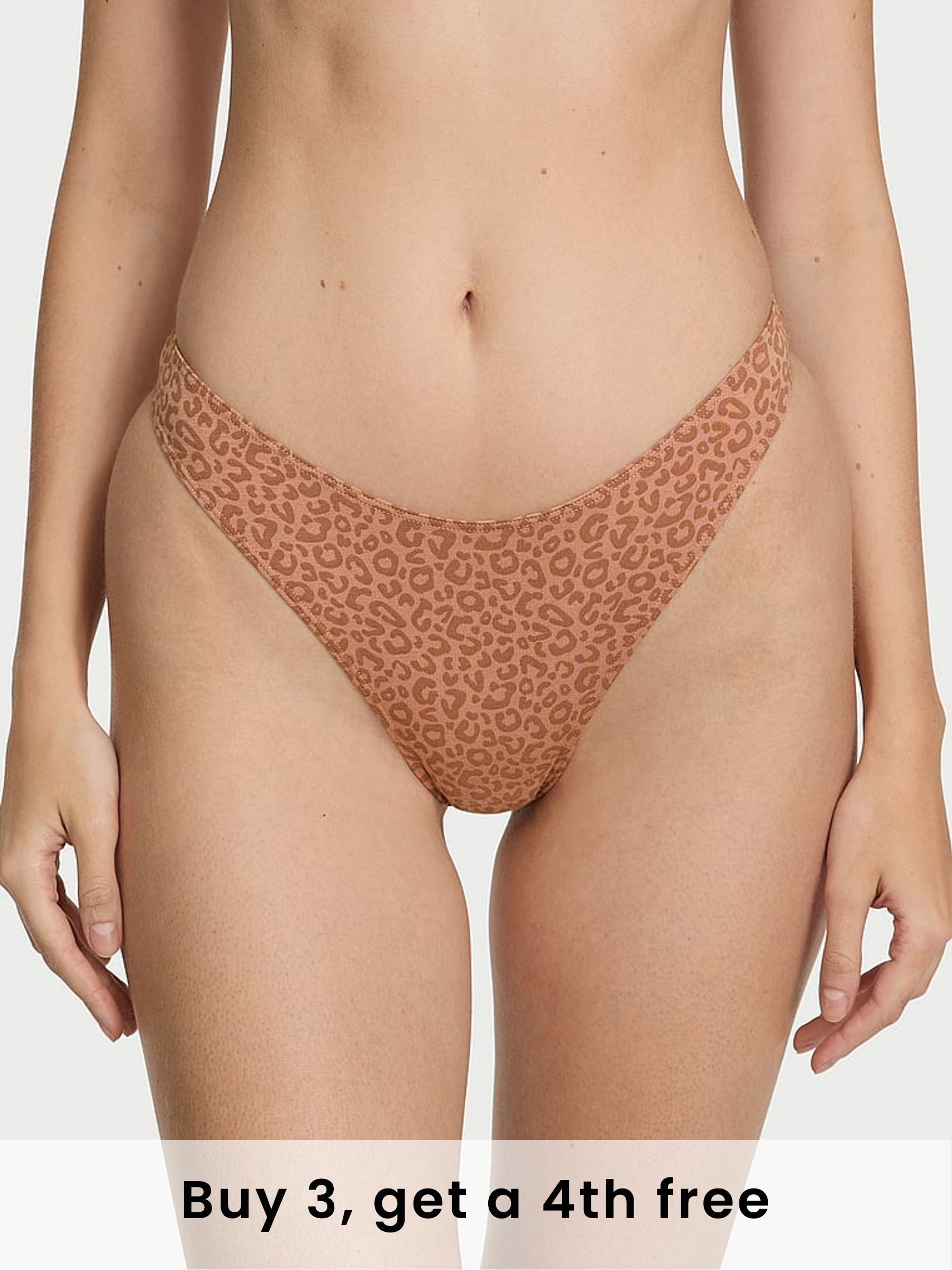 Leopard Nude Thong Knickers (H43971) | £9