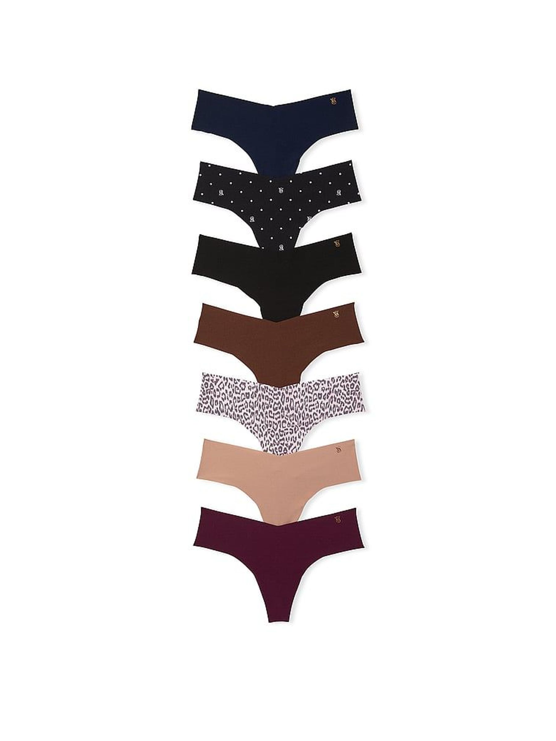 Blue/Black/Nude/Red Thong 7 Pack Knickers (H43986) | £35