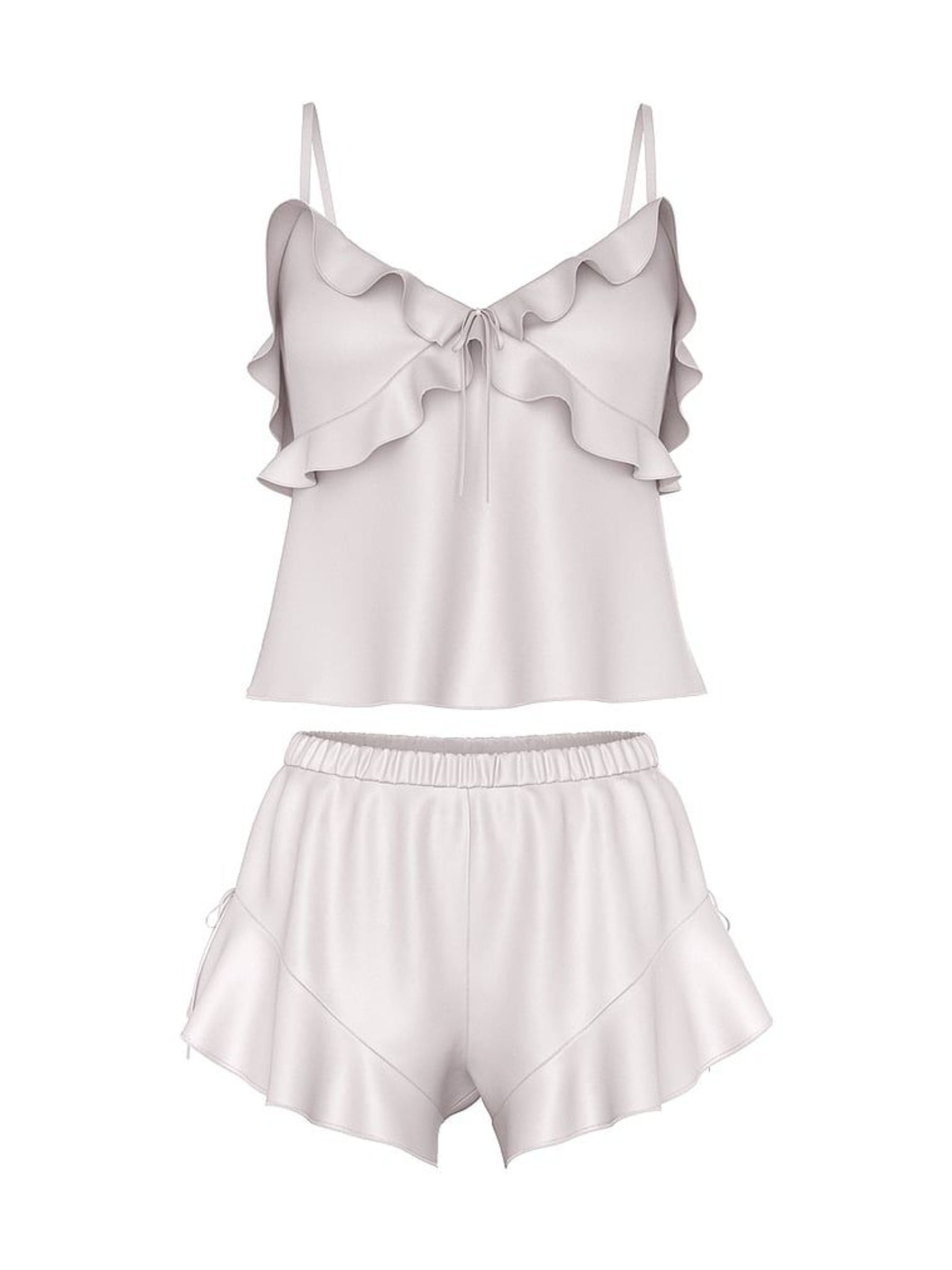 Grey Lilac Ruffled Cami Set (H44010) | £69