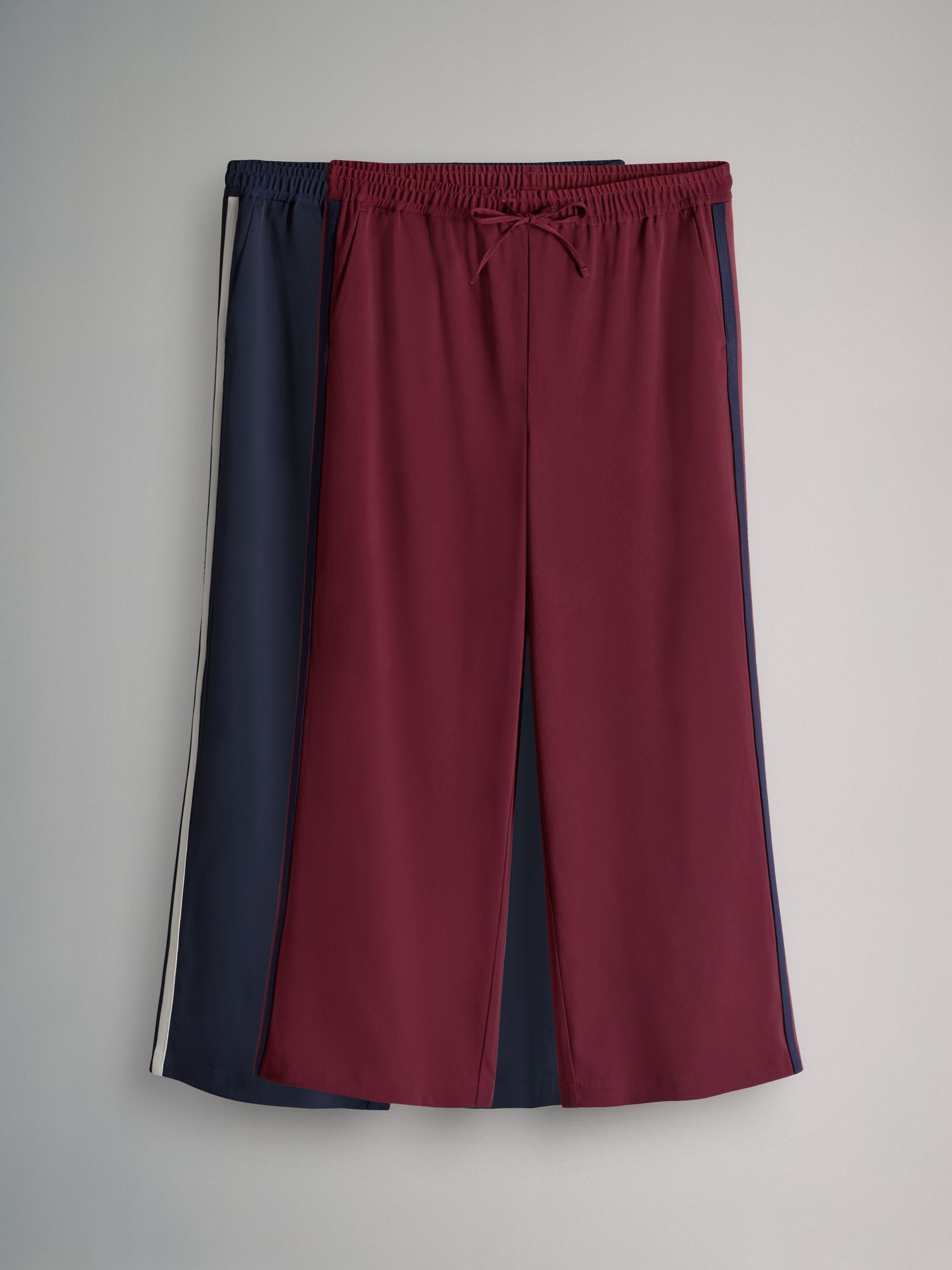 Burgundy Red/Navy Blue - 2 Pack Side Stripe Trackpants (H46026) | £36