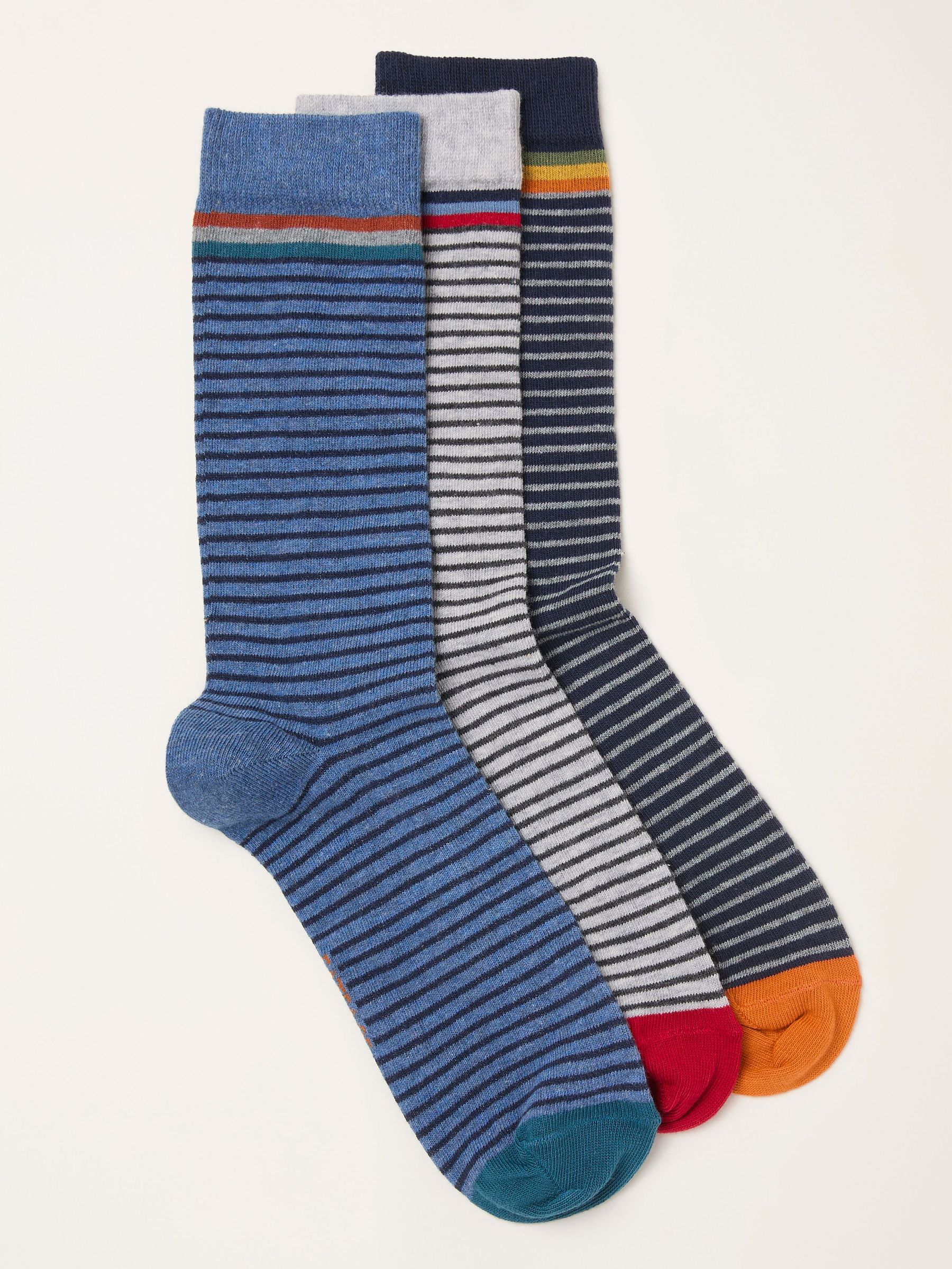 Blue 3 Pairs of Pop Stripe Socks (H46729) | £15