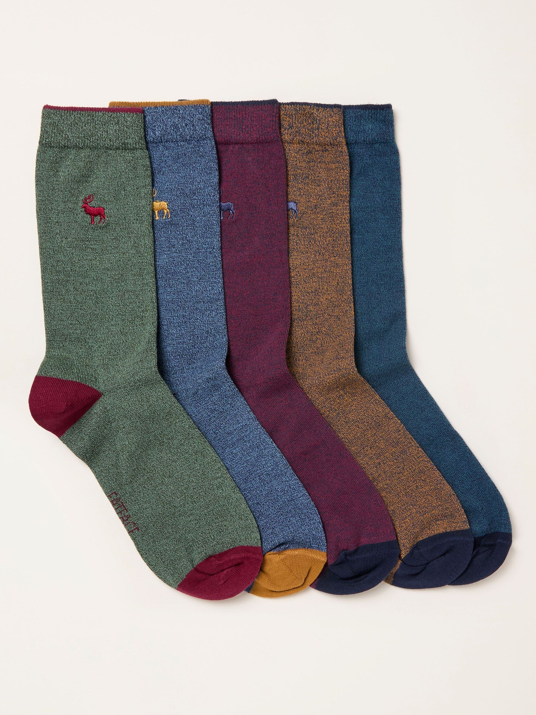 Multi 5 Pairs of Stag Socks (H46736) | £20