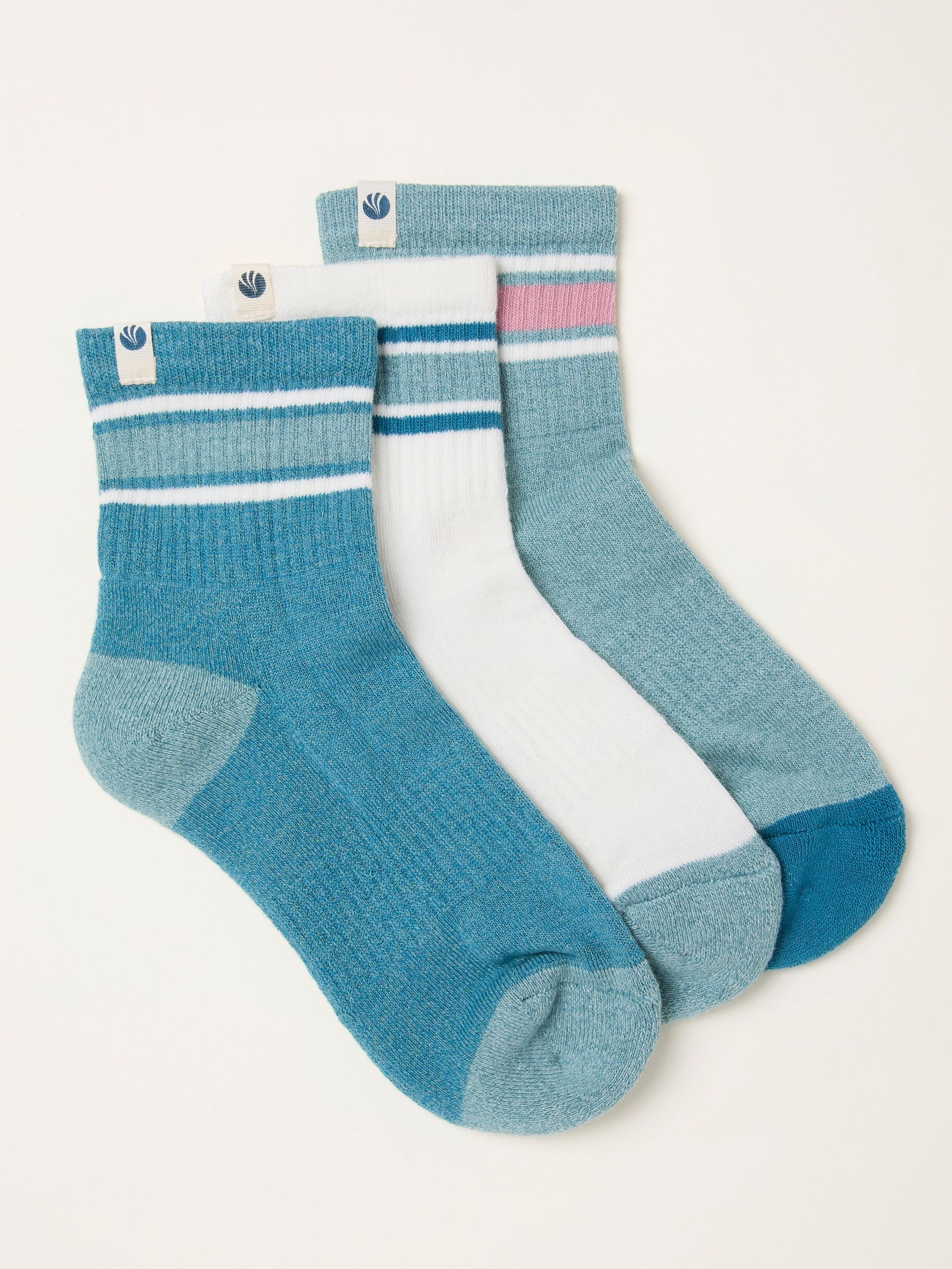 Teal Blue 3 Pairs of Sport Socks (H46761) | £16