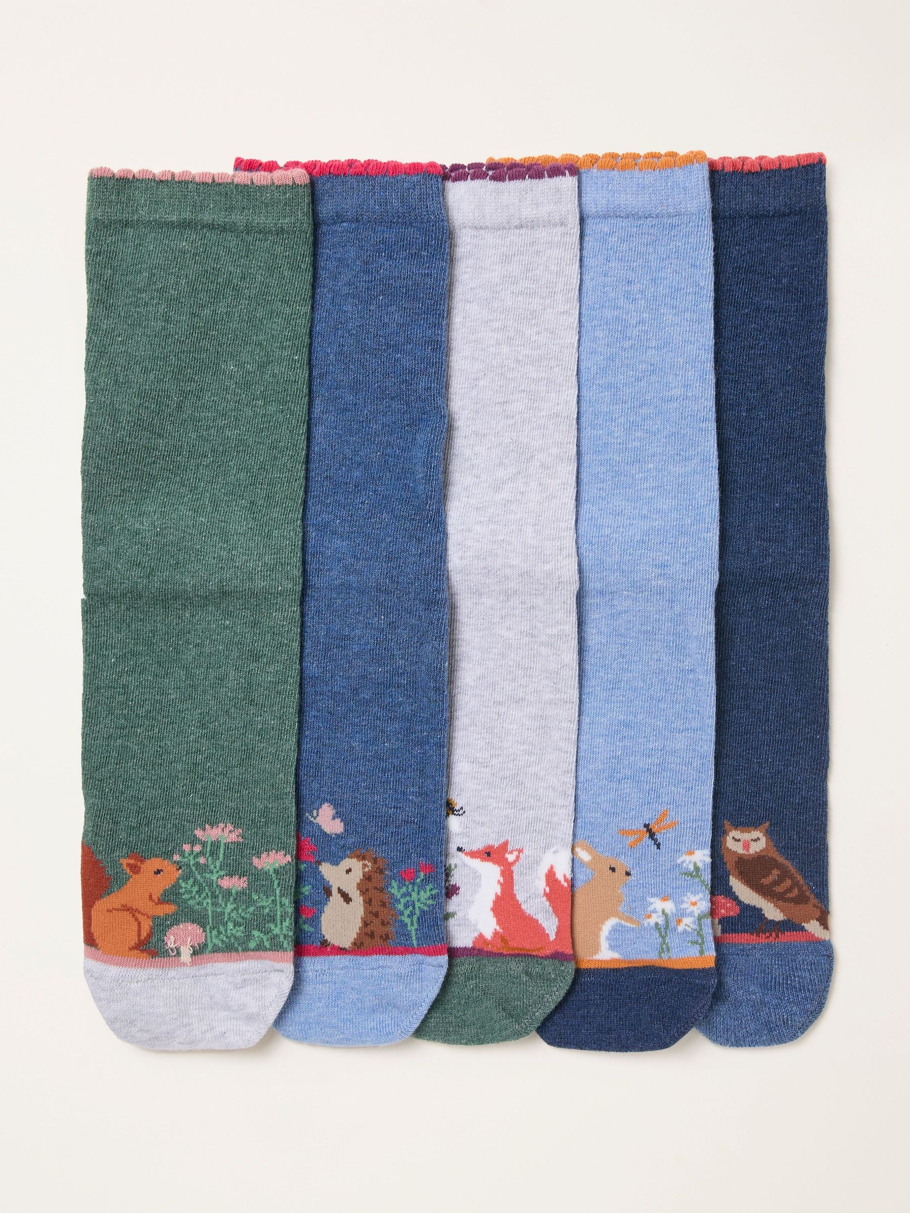 Multi Navy 5 Pairs of Woodland Socks (H46767) | £20