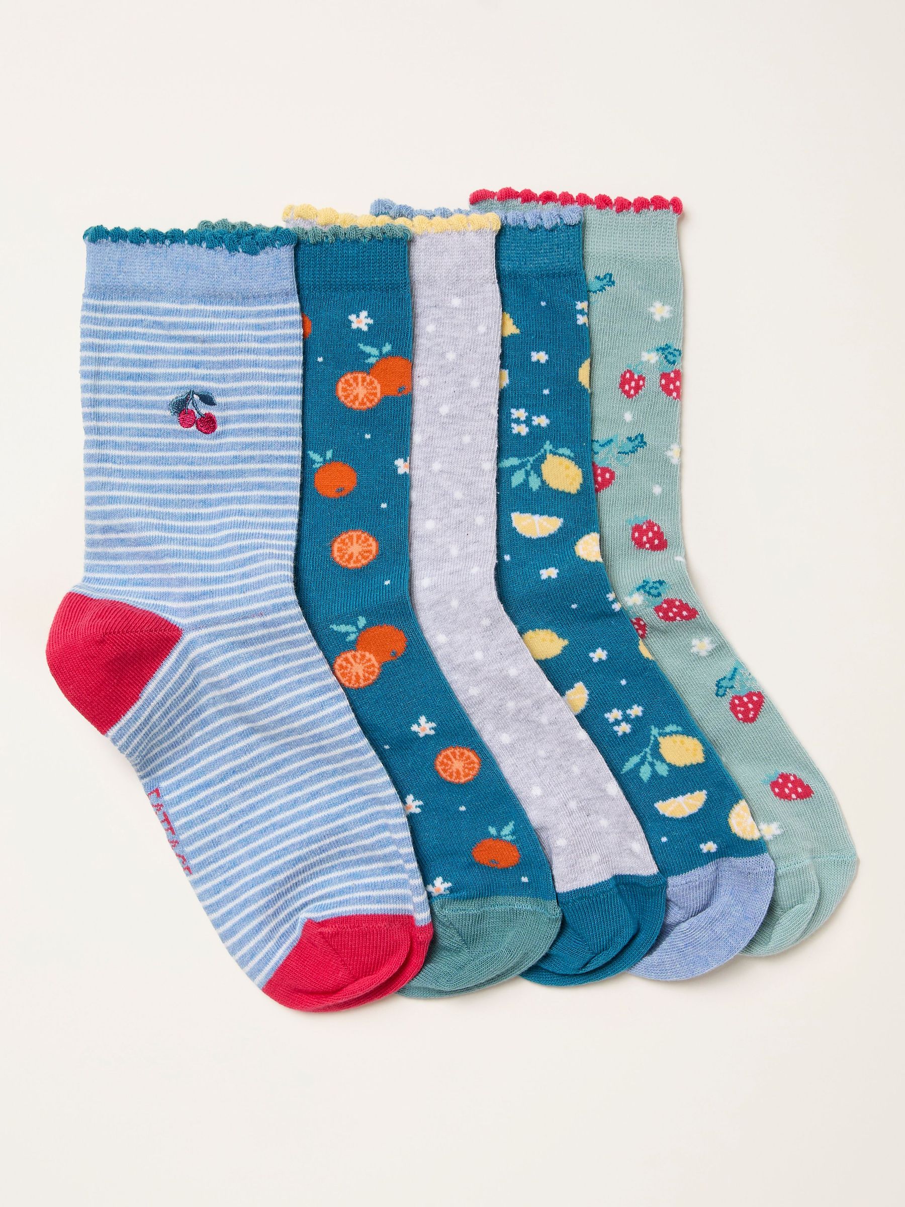 Green Fruit 5 Pairs of Fruit Socks (H46769) | £20
