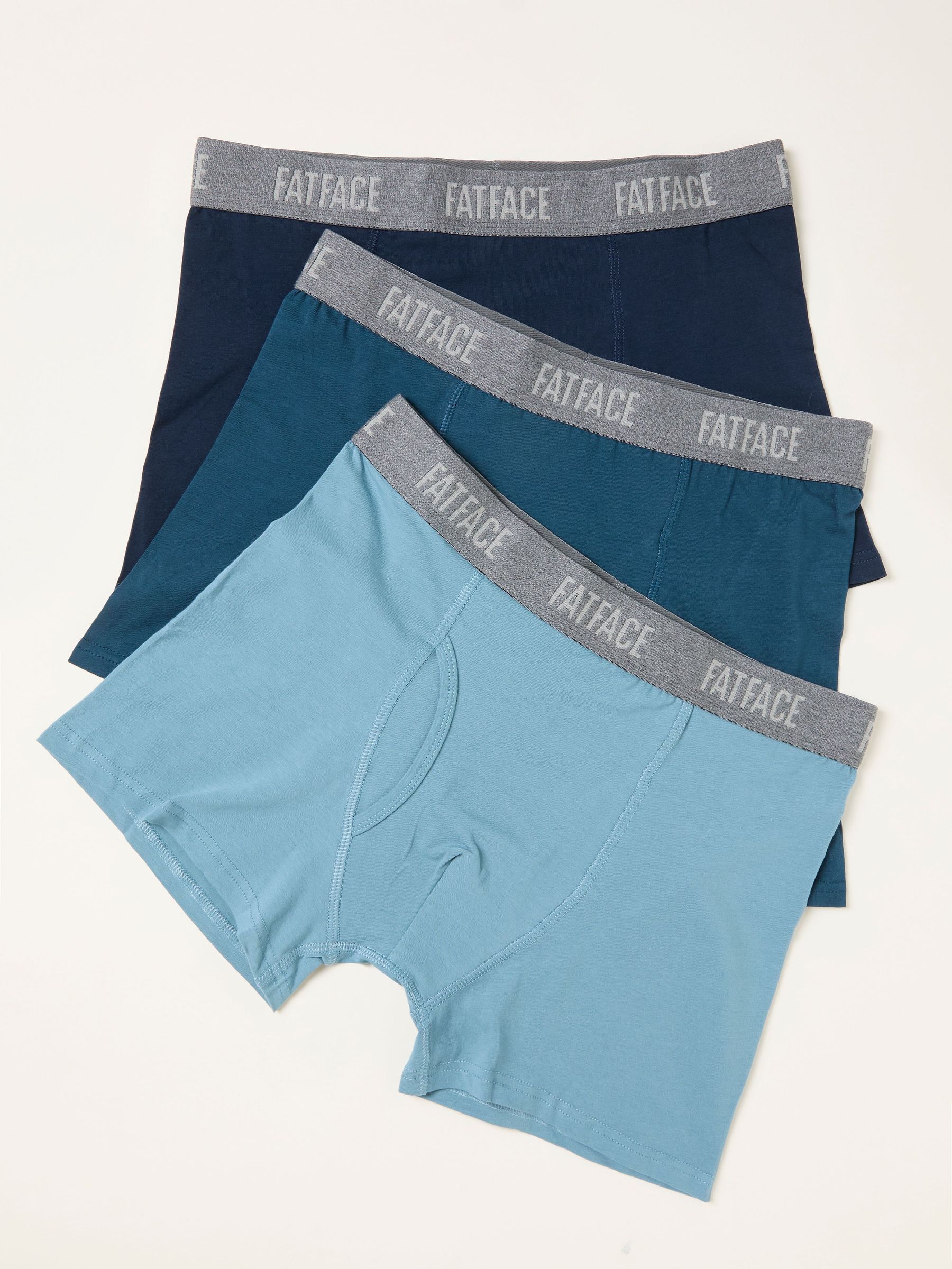 Teal Blue 3 Pairs of Plain Boxers (H47249) | £30