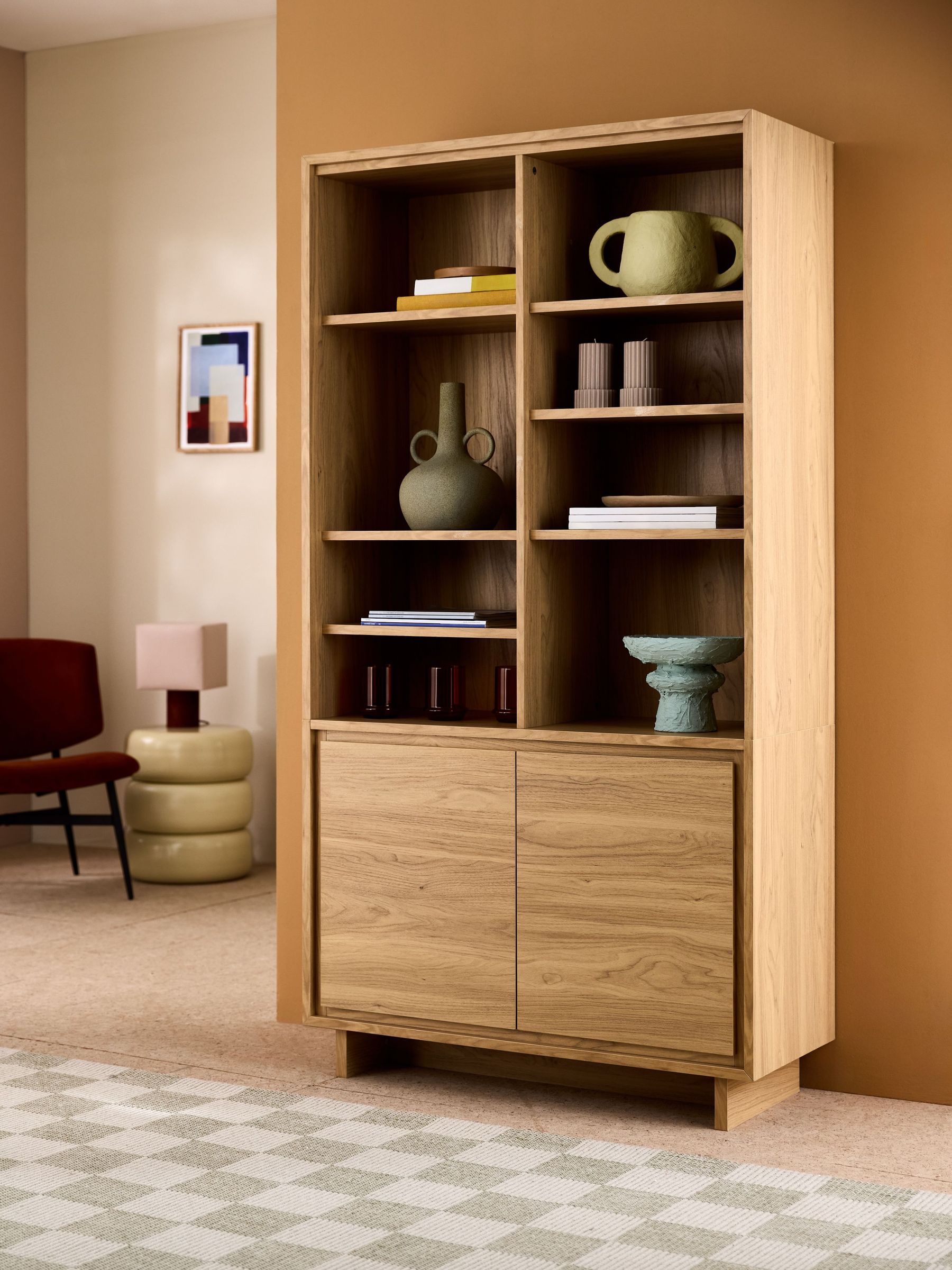 Oak Effect Kaci Shelving Unit (H47911) | £499