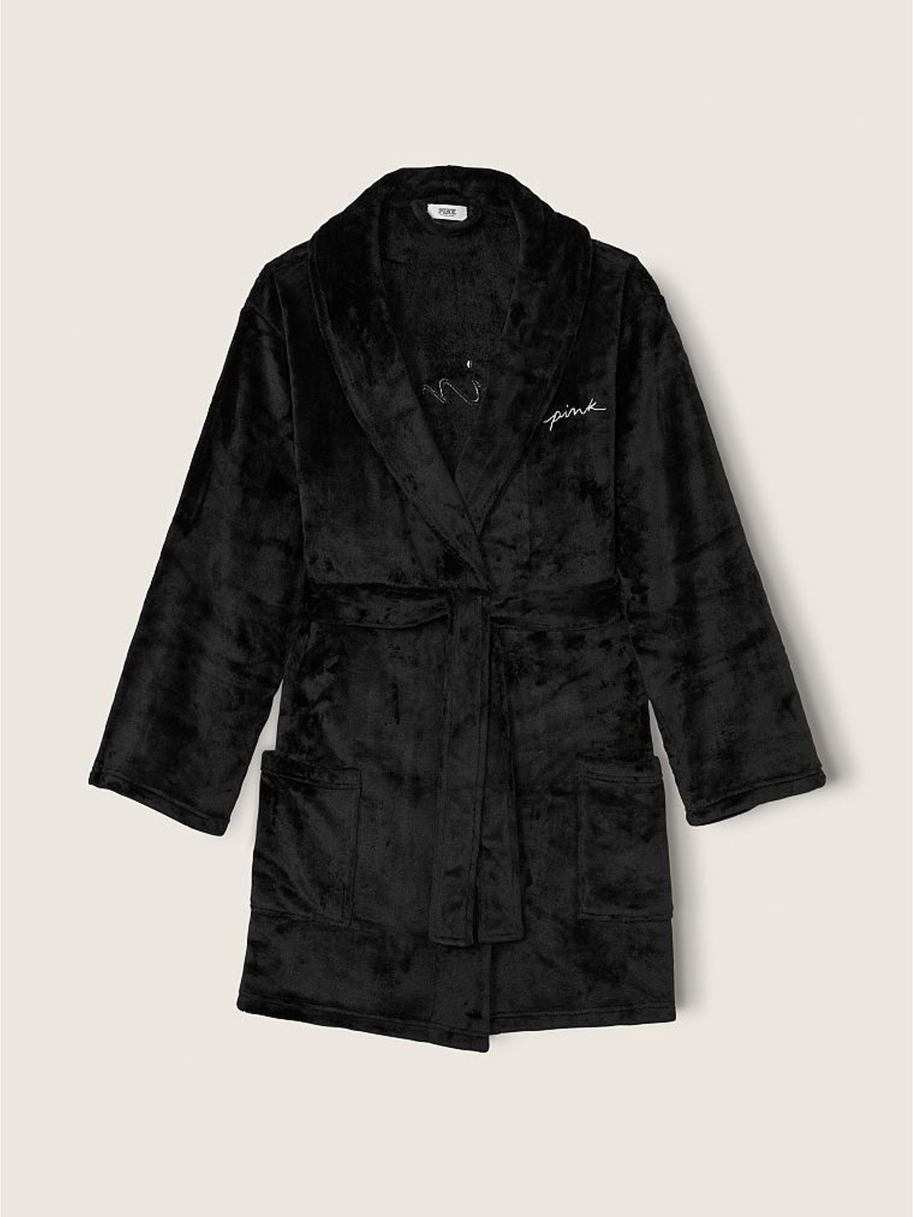 Black Cosy Short Dressing Gown (H47962) | £46