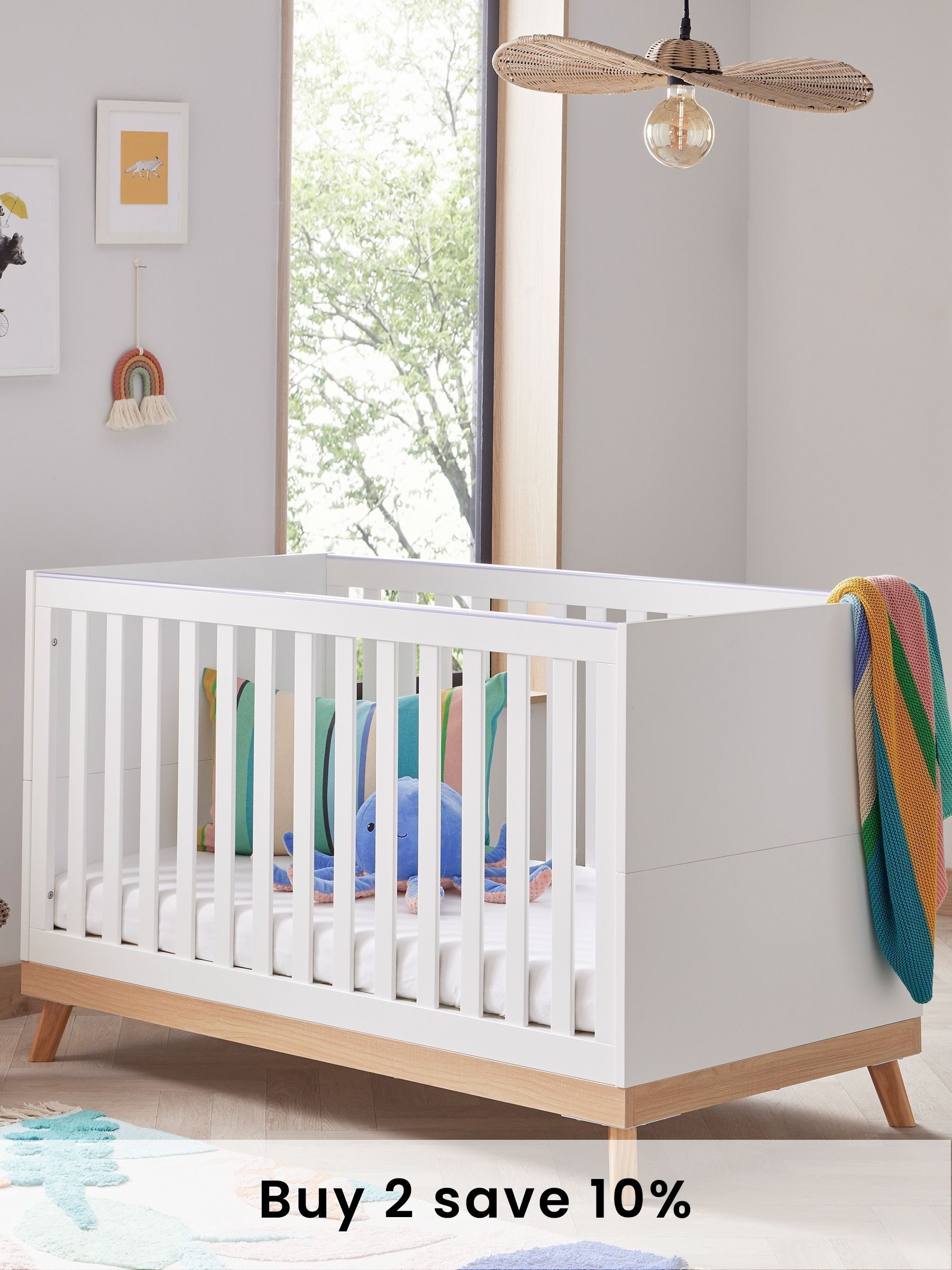 Babymore White Mona Cot Bed (H49853) | £280
