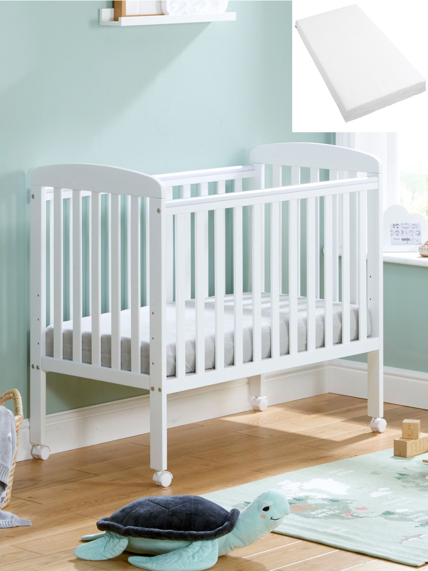 Babymore White Space Saver Cot with Fibre mattress (H49858) | £150