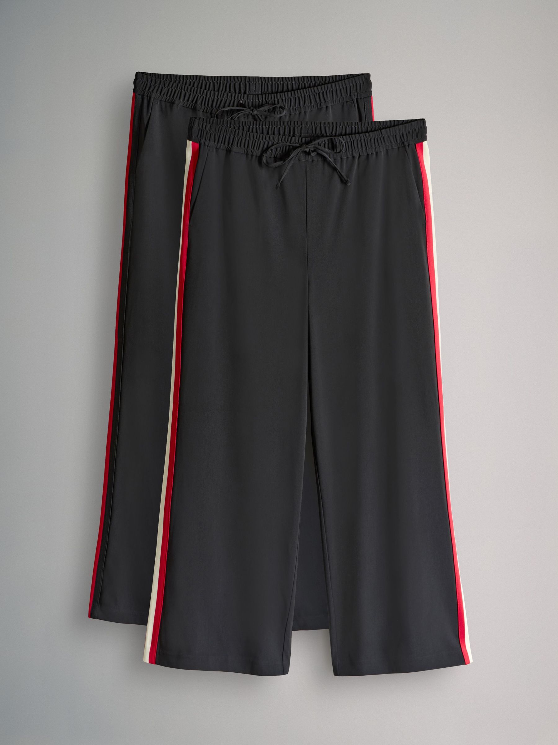 Black/Red/Cream - 2 Pack Side Stripe Trackpants (H49974) | £36