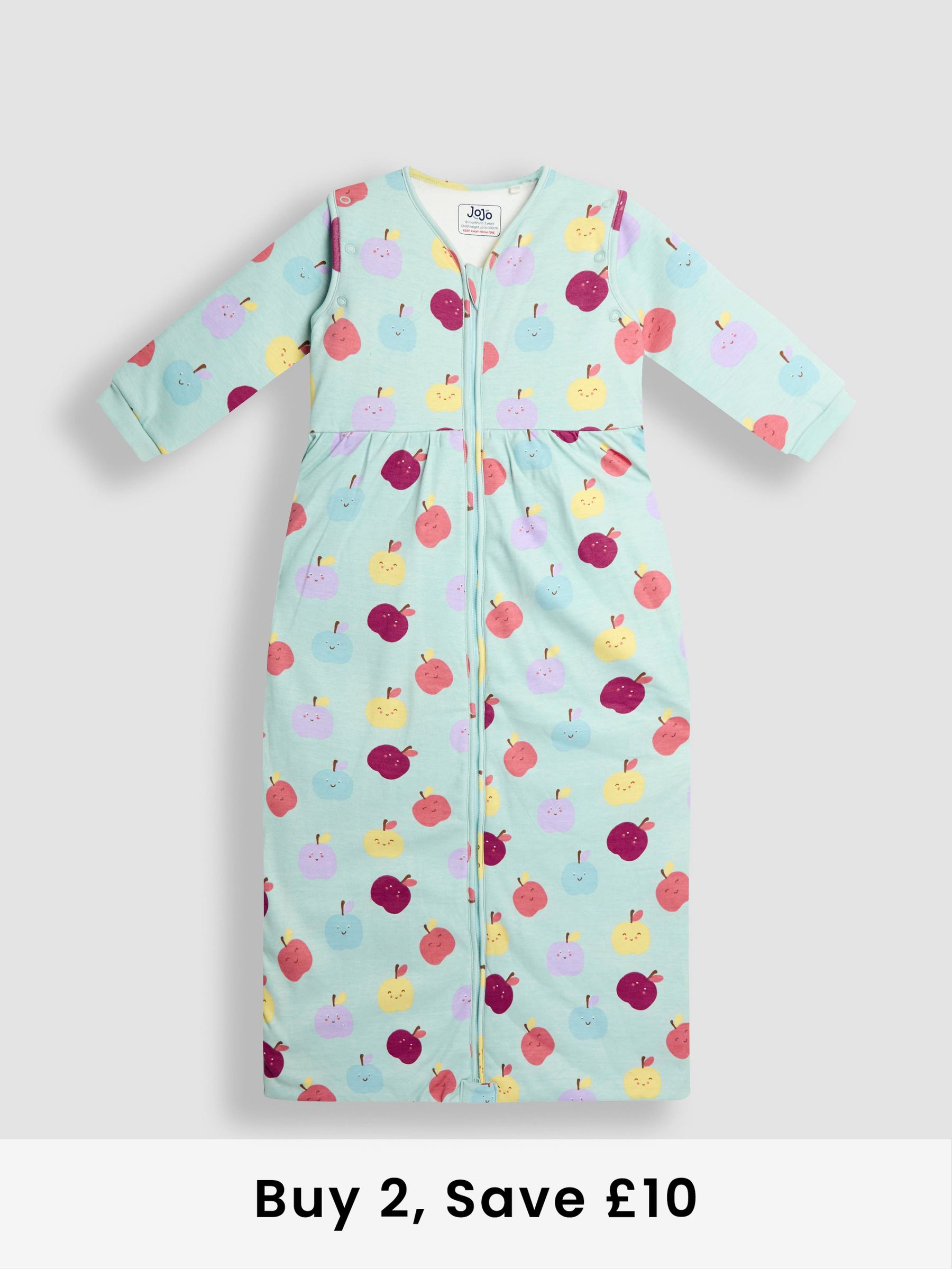 Green Happy Apples 2.5 Tog Sleeved Toddler Sleeping Bag (H50044) | £37
