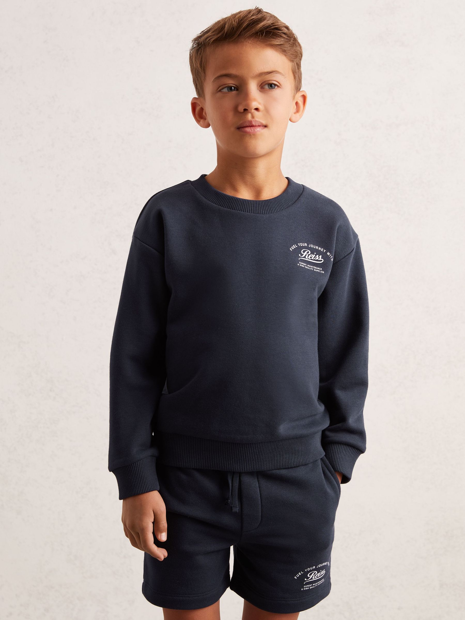 3-9 yrs Cotton Blend Motor Cars Sweatshirt in Washed Blue (H50384) | £32