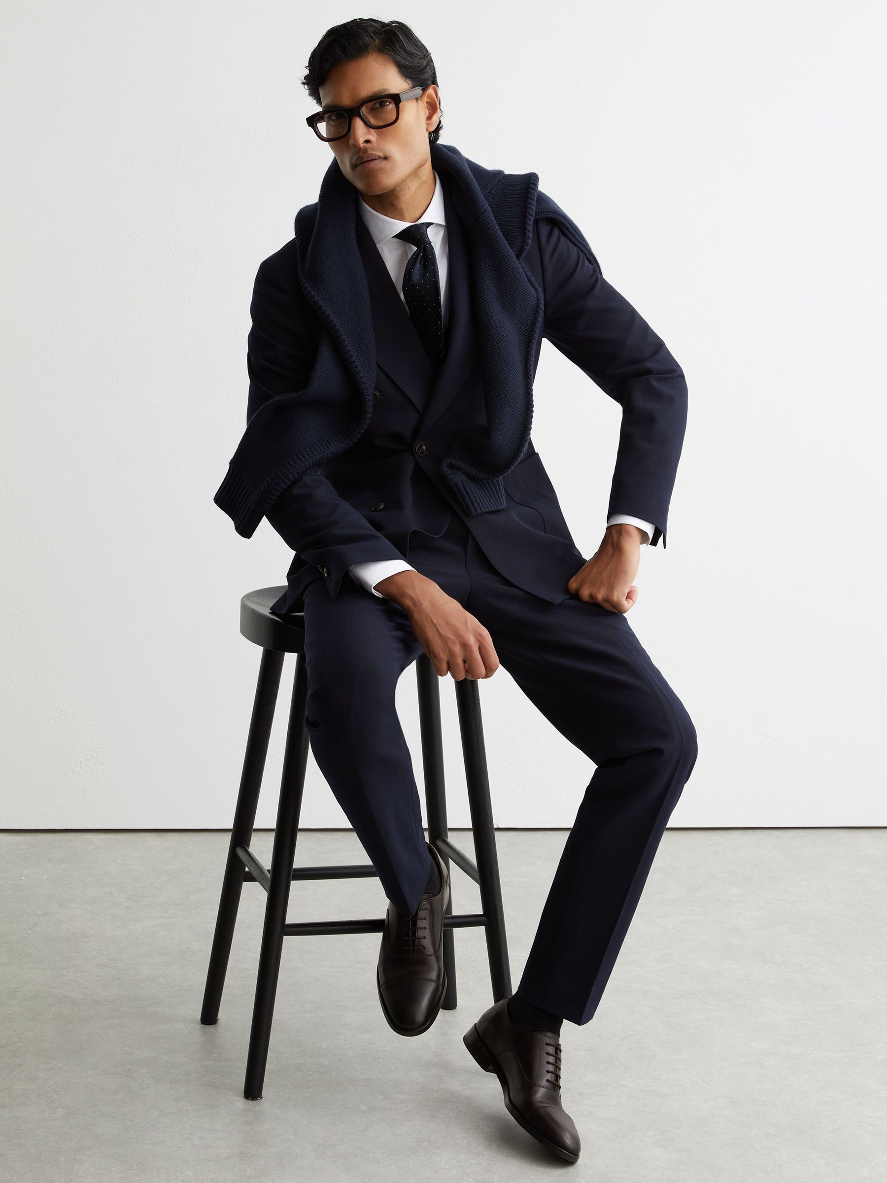 Leather Lace Up Oxford Shoes in Dark Brown (H50993) | £168