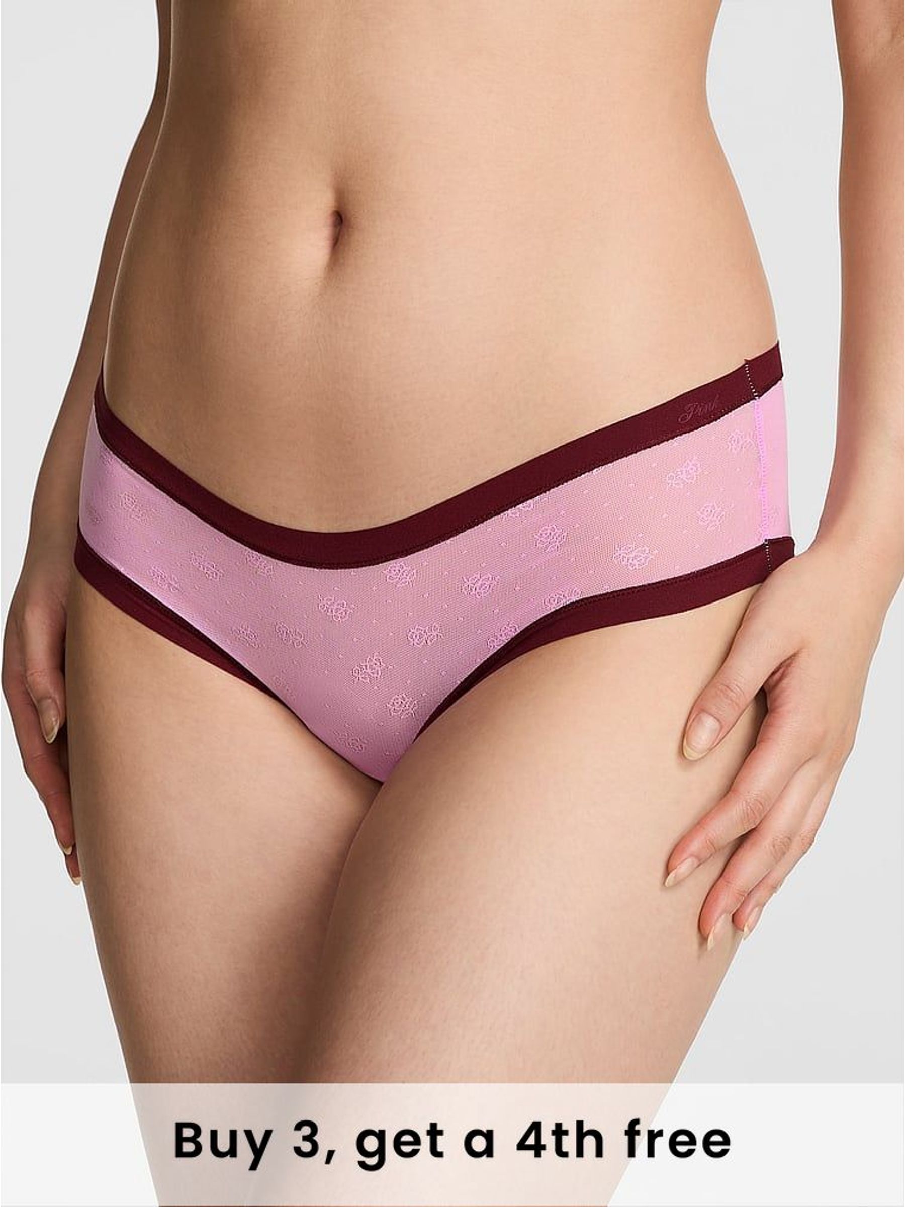 Pink Lollipop Cheeky No Show Rib Mesh Knickers (H51096) | £9