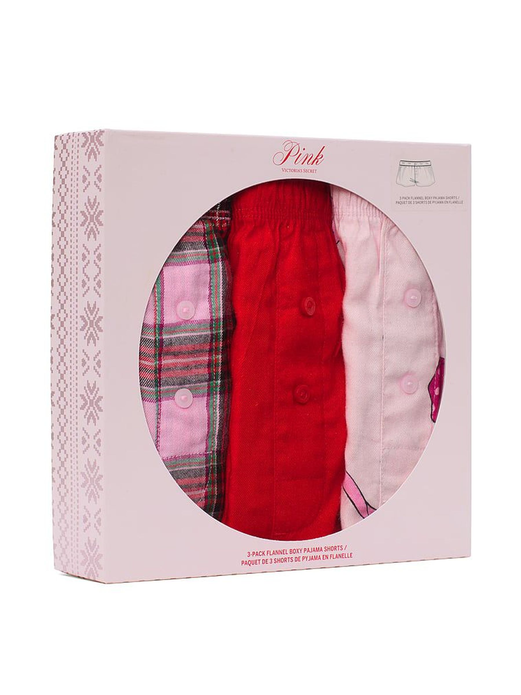 Red/ Pink Tartan/ Pink Bows 3 Pack Christmas Flannel Pyjamas (H51100) | £50