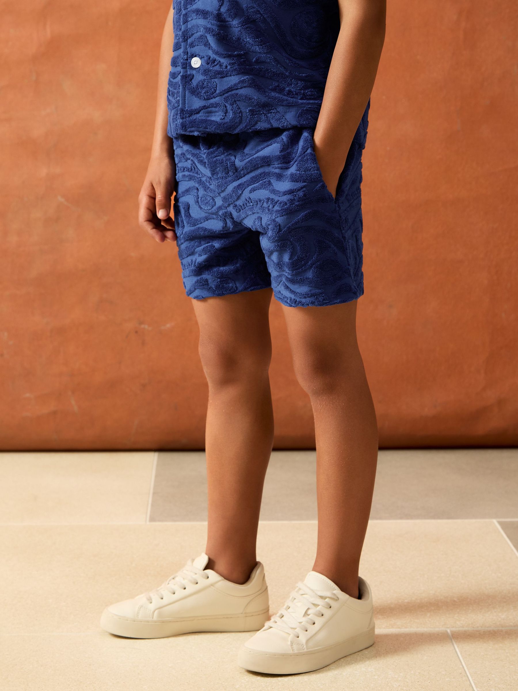 9-13 yrs SmileyWorld | Reiss Wave Texture Shorts in Bright Blue (H51585) | £25