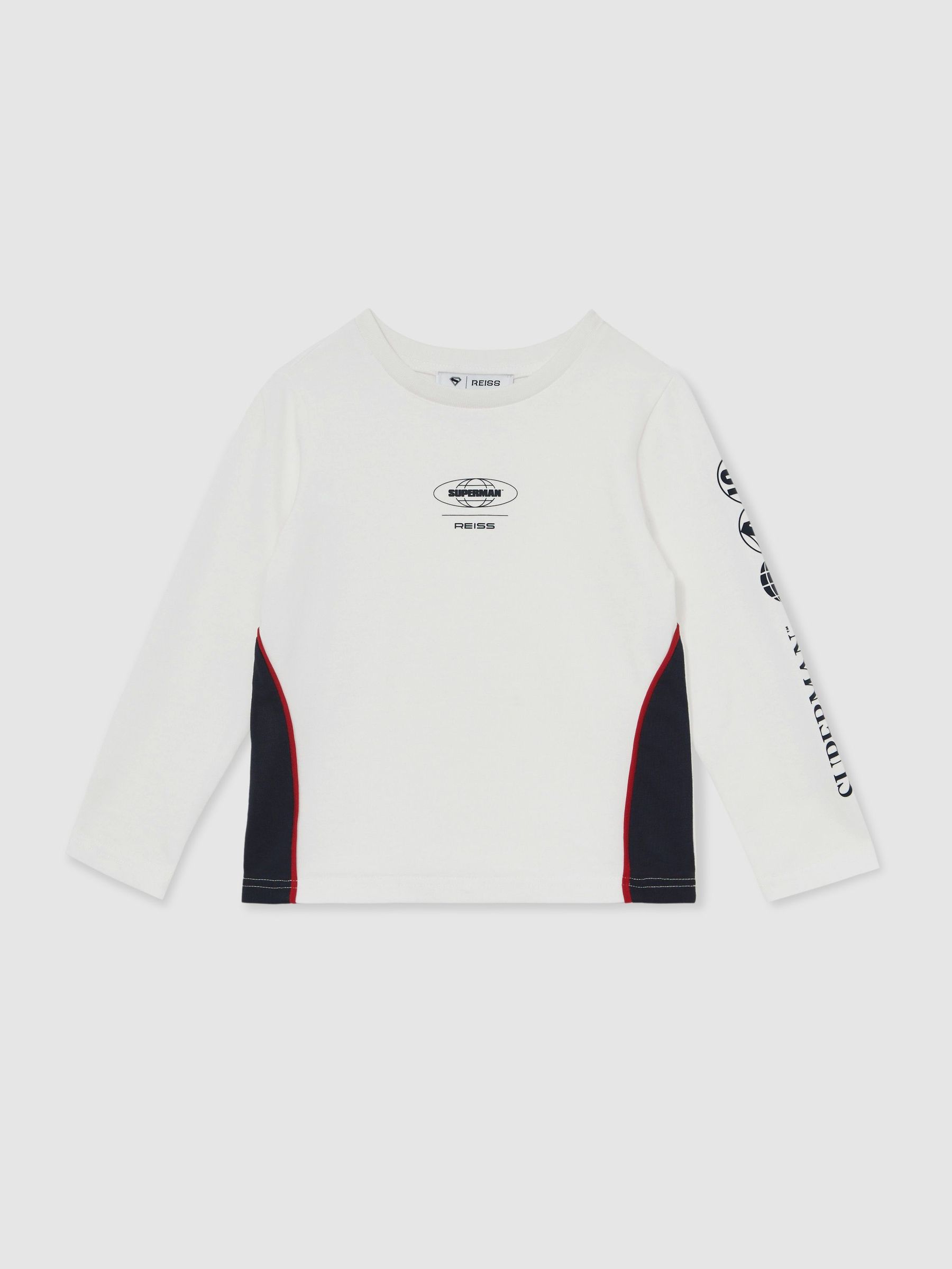 13-14 yrs Superman | Reiss Cotton Logo T-Shirt in White (H51603) | £32