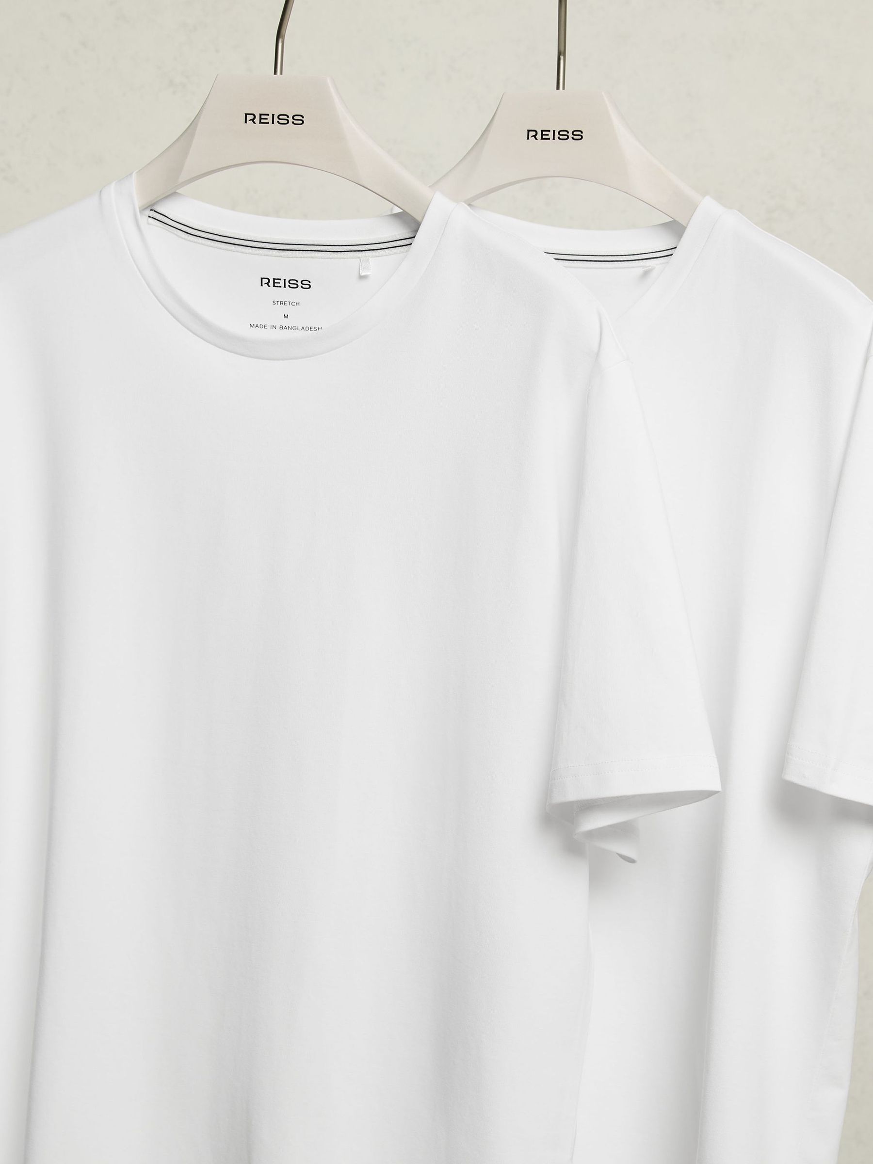 Stretch-Cotton Loungewear T-Shirts 2 Pack in White (H51969) | £48