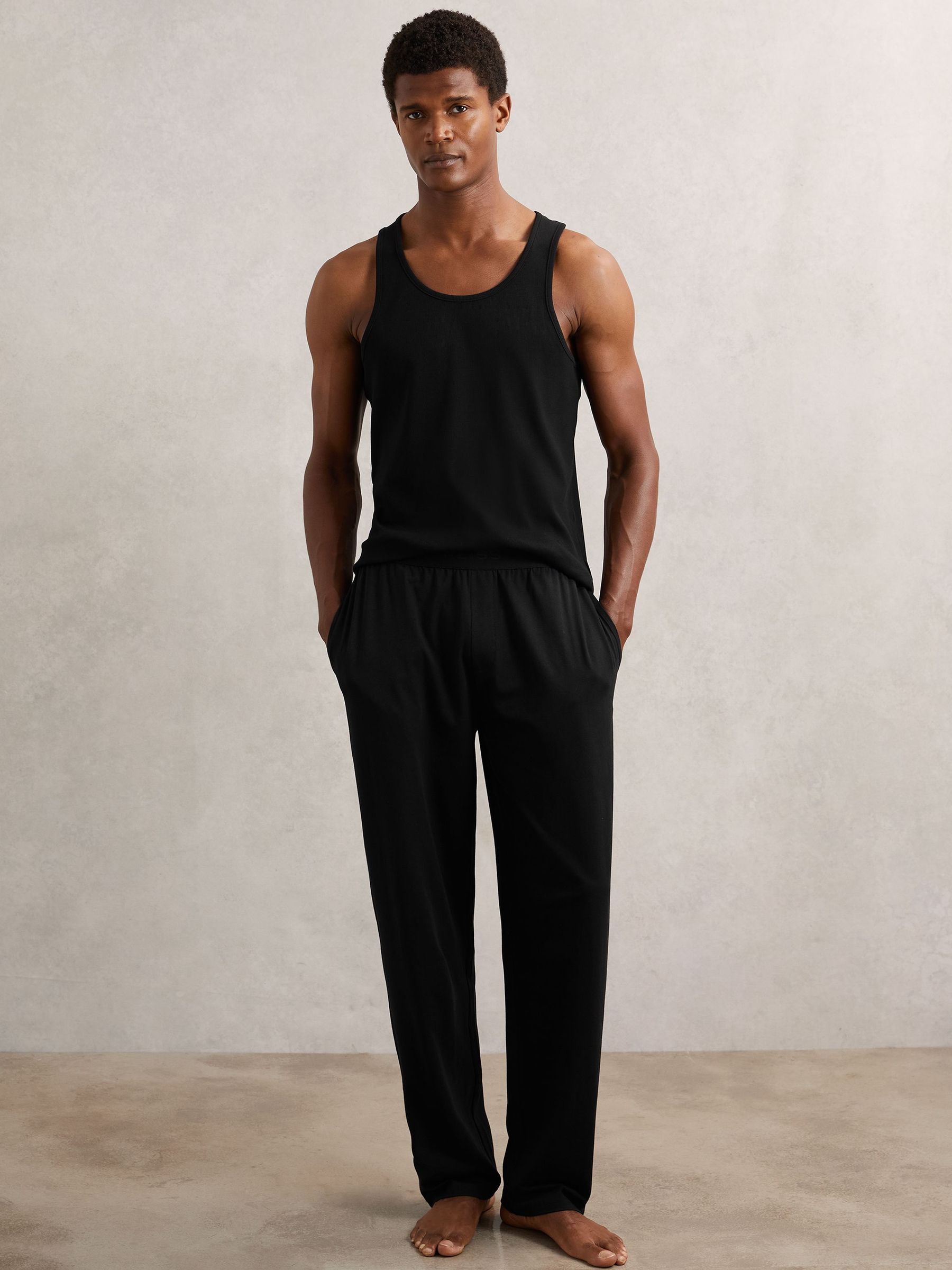 Cotton Jersey Logo-Waistband Joggers with Stretch in Black (H52007) | £48