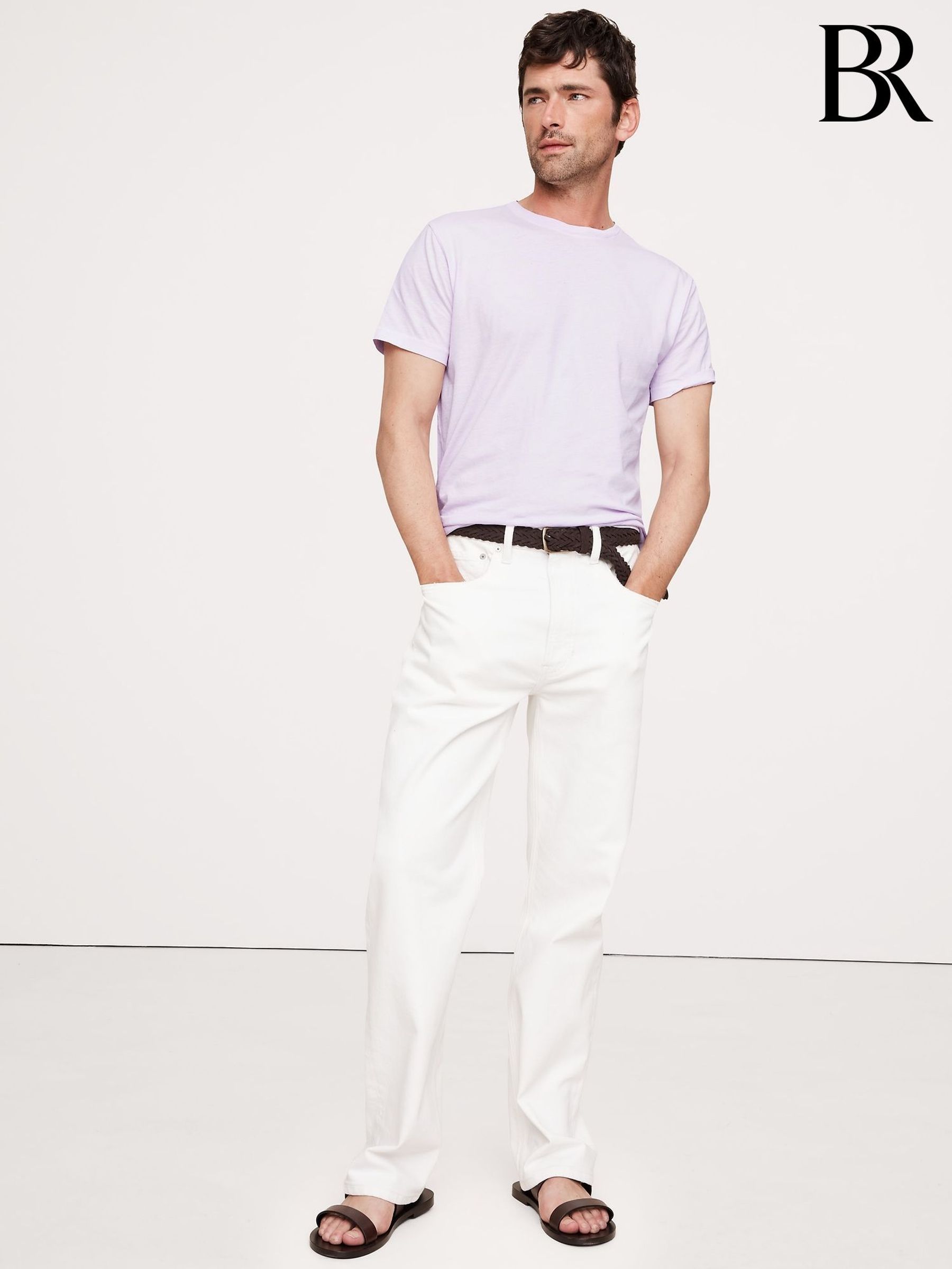 Banana Republic Purple Lightweight Cotton Crew-Neck T-Shirt (H52034) | £35