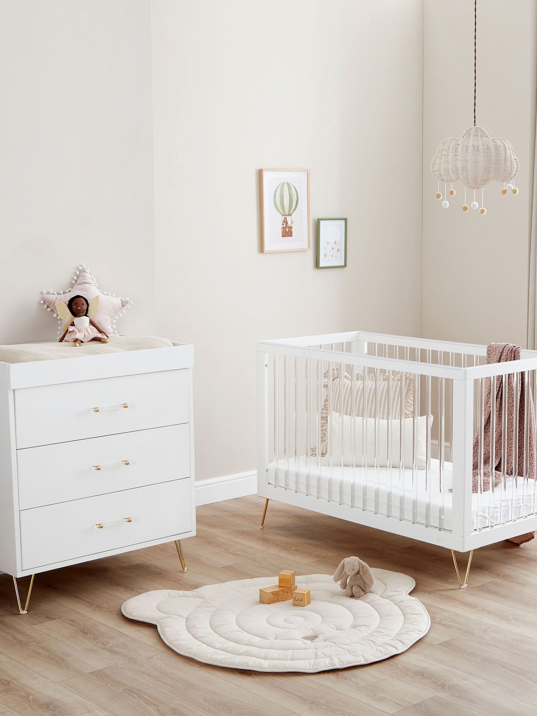 Babymore Acrylic Kimi Nursery Furniture Set 2 Piece (H52045) | £570