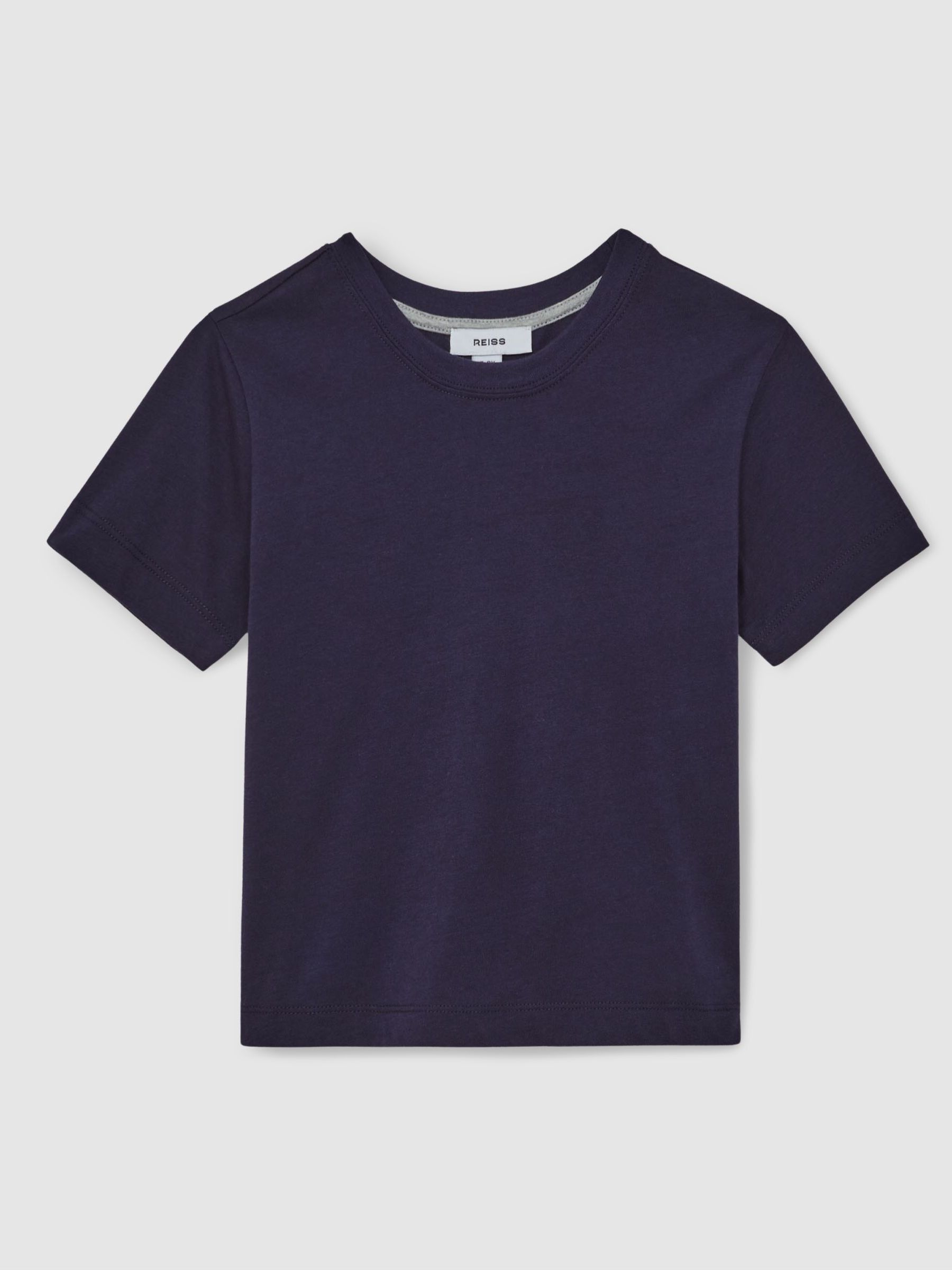 13-14 yrs Cotton Crew-Neck T-Shirt in Navy (H52161) | £16