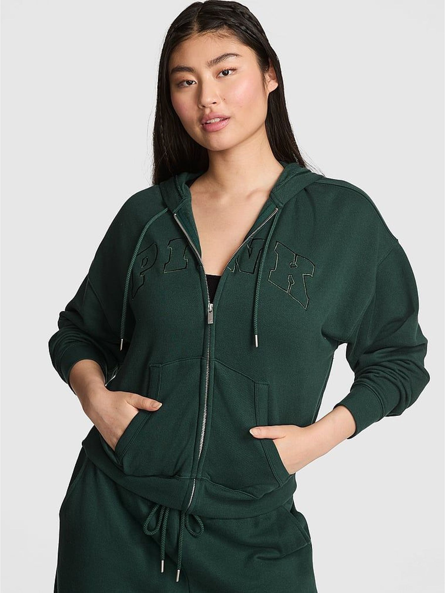 Deep Forest Green Fleece Zip Up Hoodie (H53000) | £56