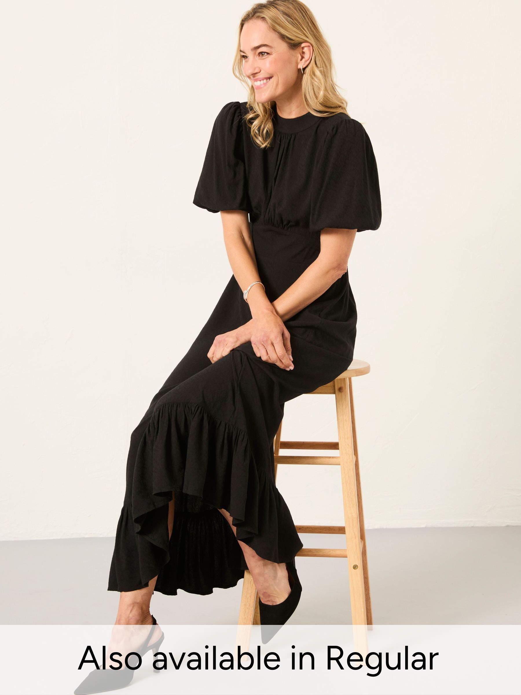 Mila Black Petite Midi Dress (H54460) | £72