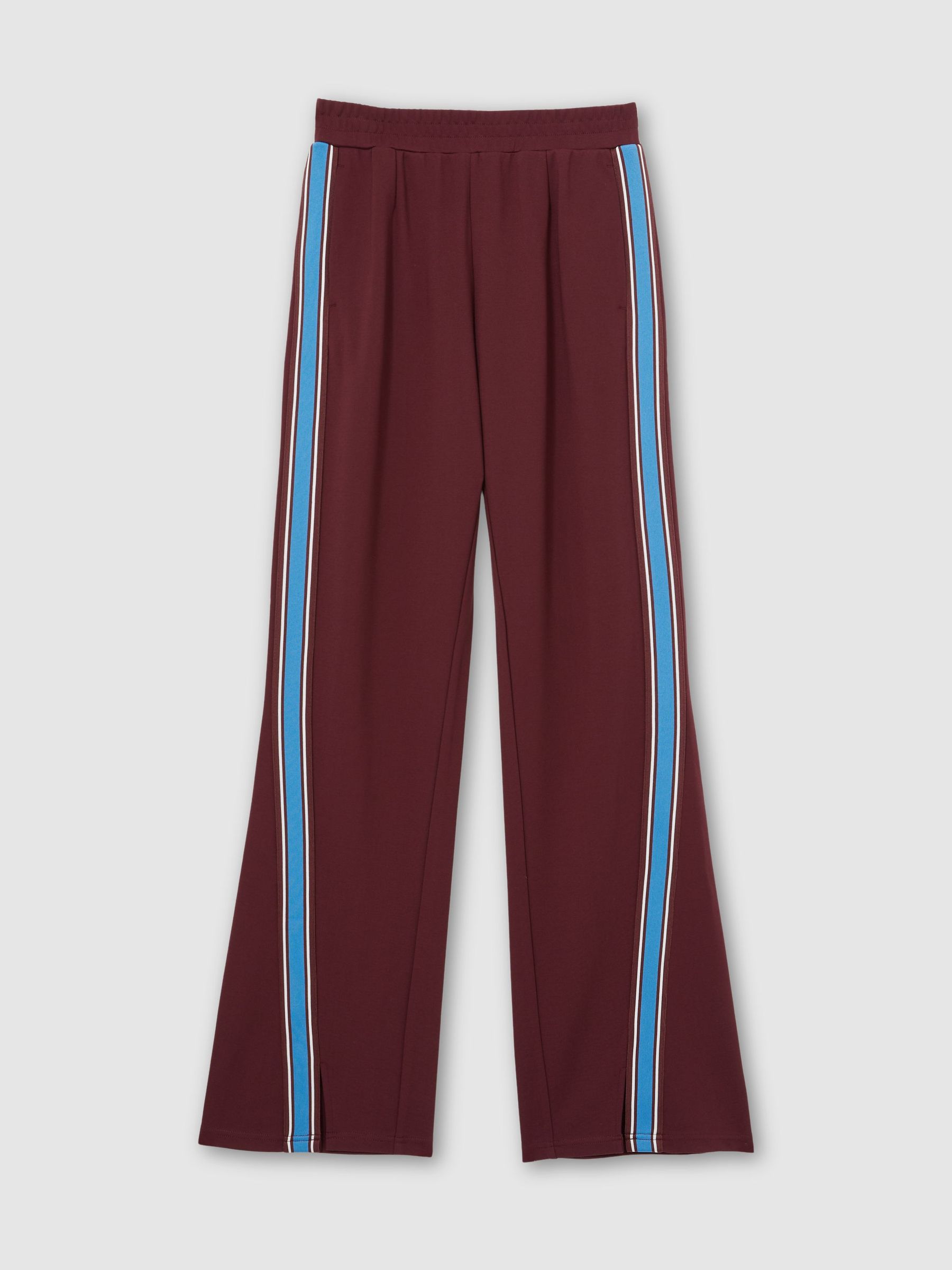 The Upside Side-Stripe Flared Trousers in Dark Red (H54476) | £150