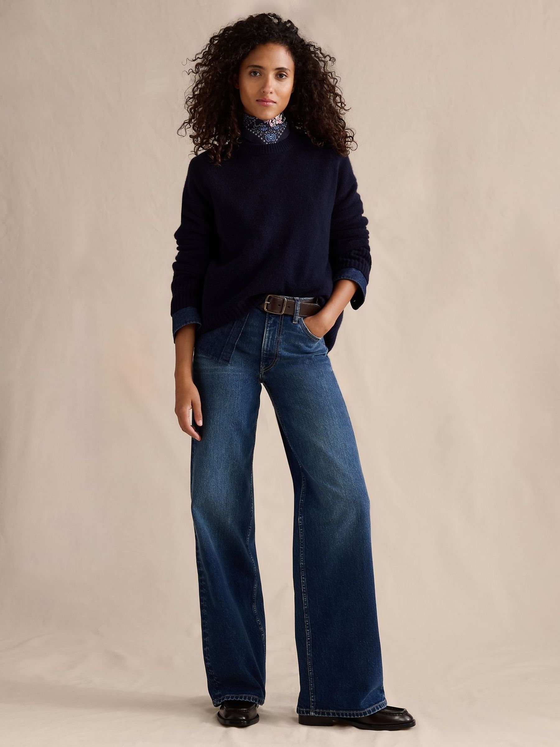 Banana Republic Indigo Blue The Icon Classic Wide-Leg Jeans (H55552) | £85