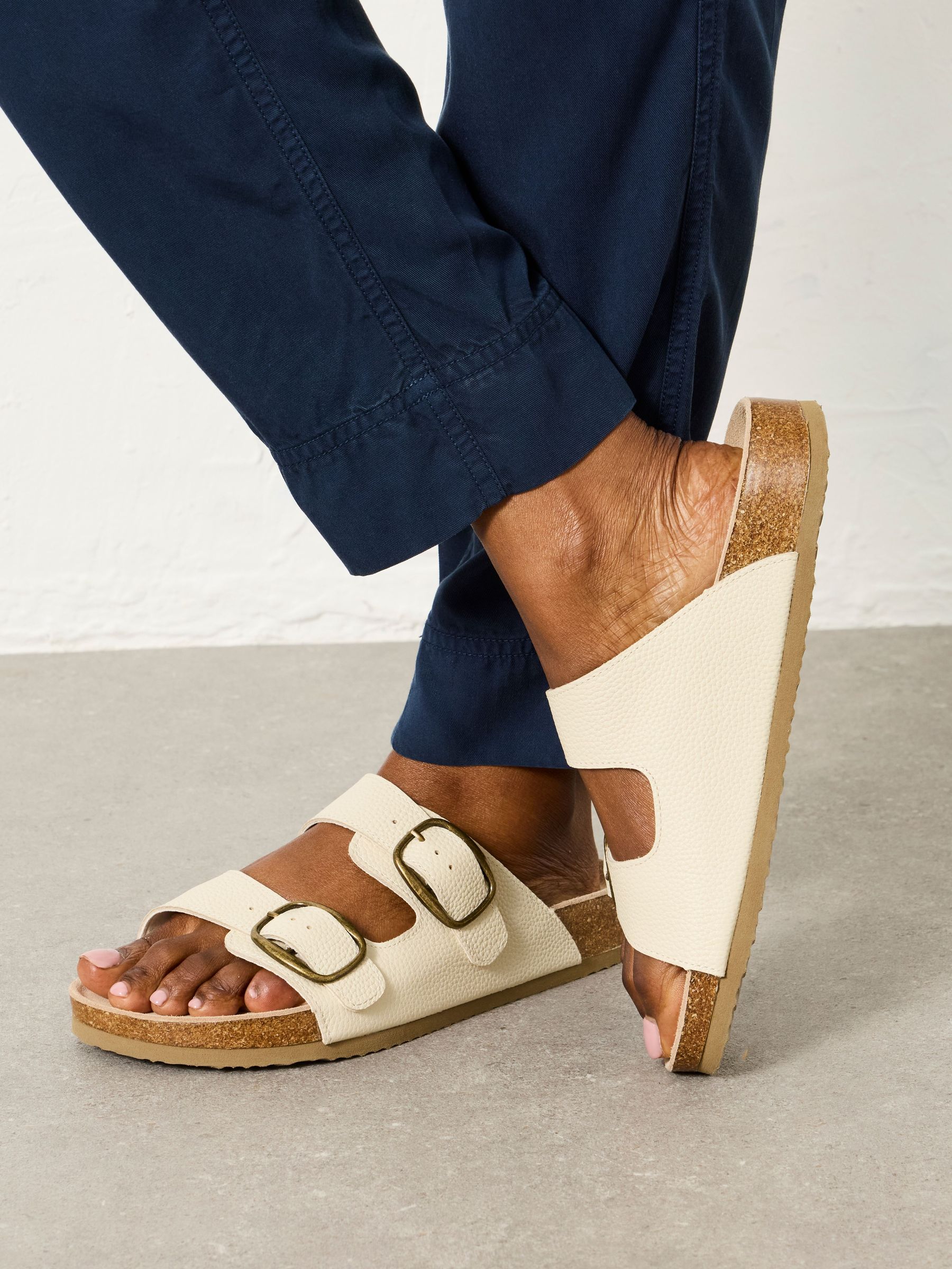 Meldon Ivory Leather Footbed Sandal (H57151) | £39.50