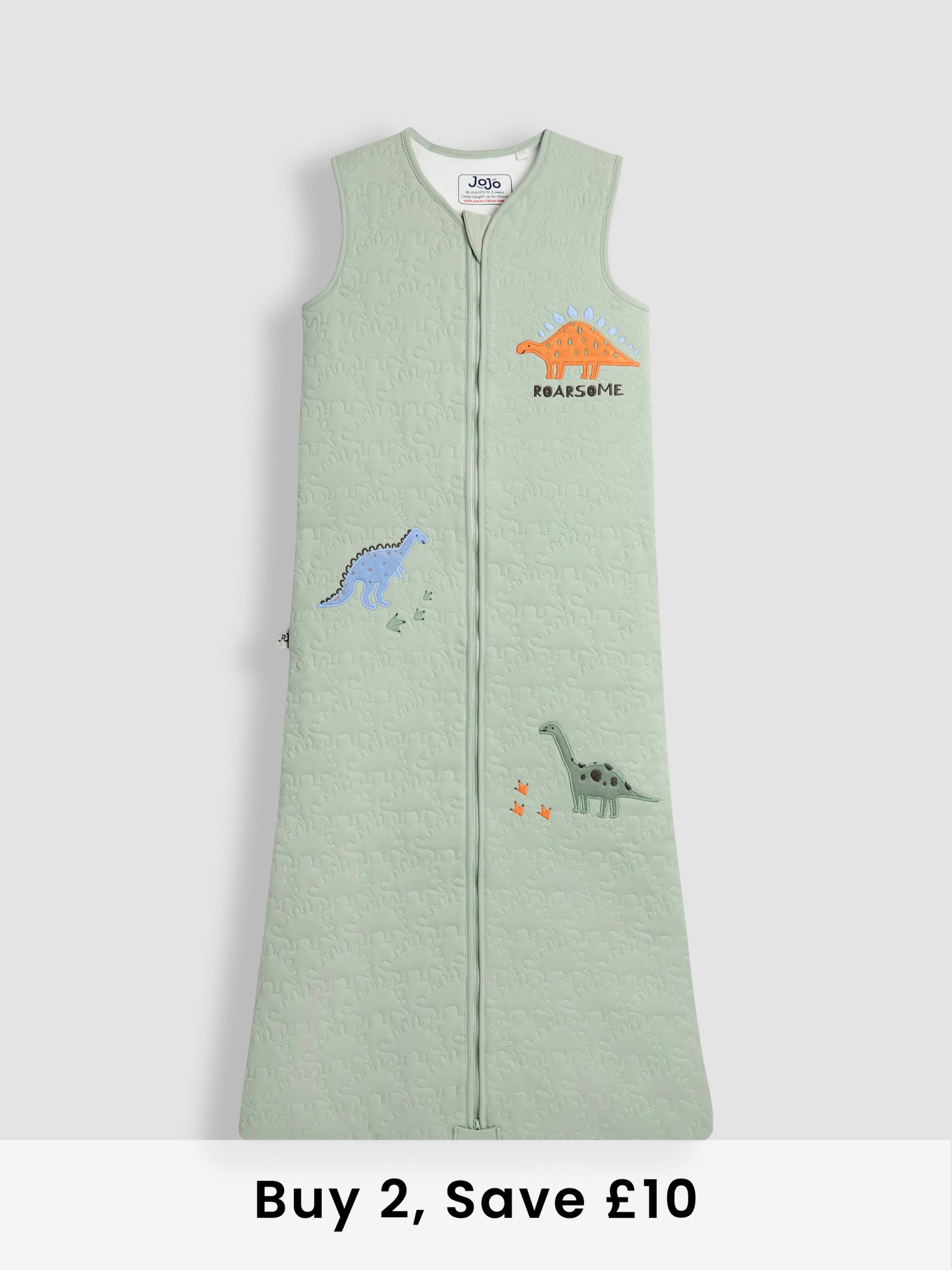 Dinosaur Quilted 2.5 Tog Toddler Sleeping Bag (H58741) | £34