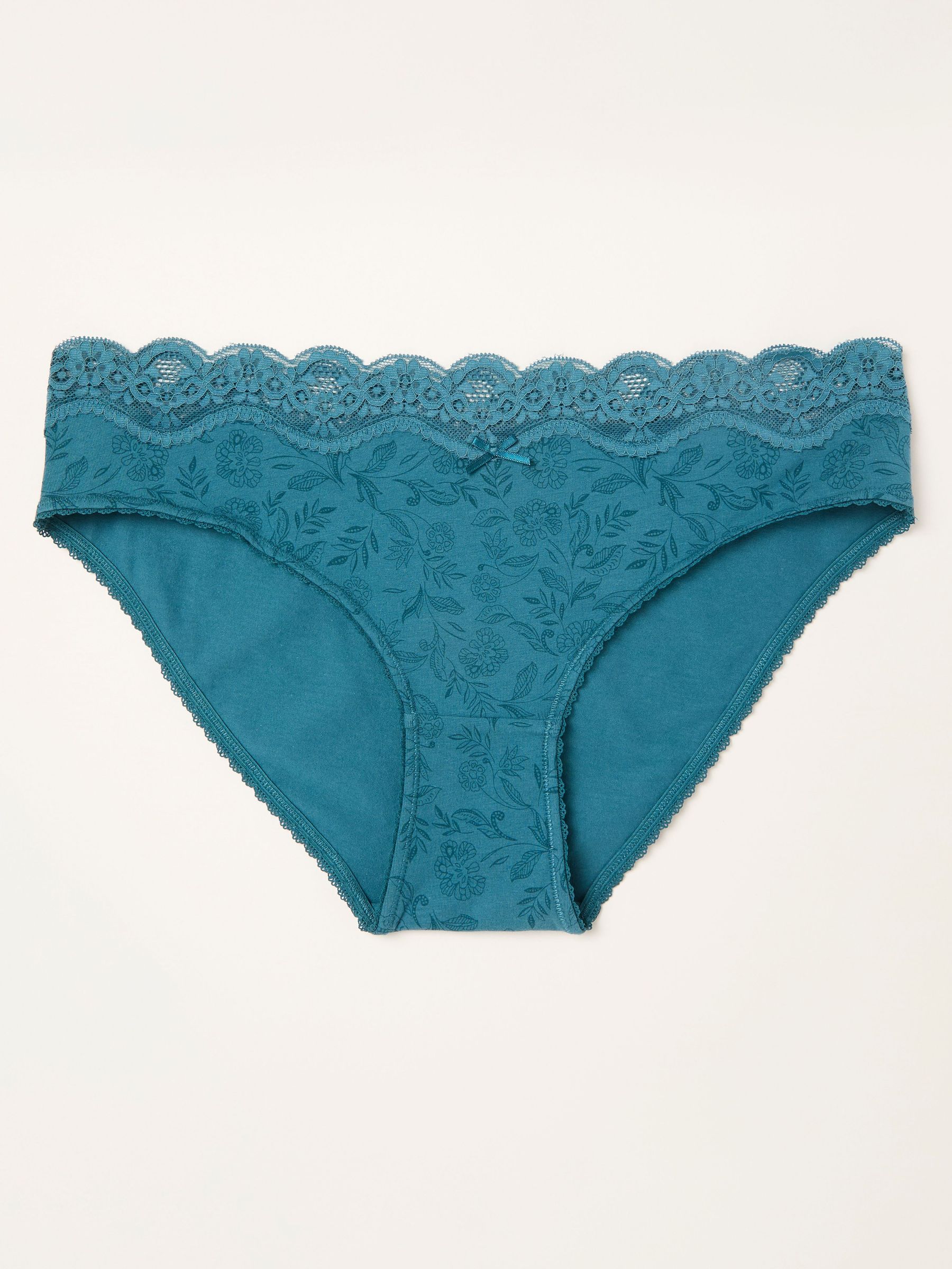 Teal Blue Garden Floral High Leg Knickers (H59235) | £9