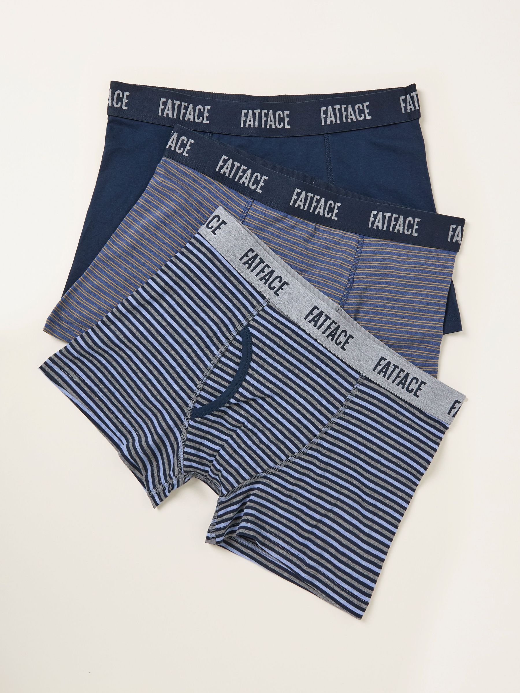 Navy 3 Pack Stripe Boxers (H59236) | £30