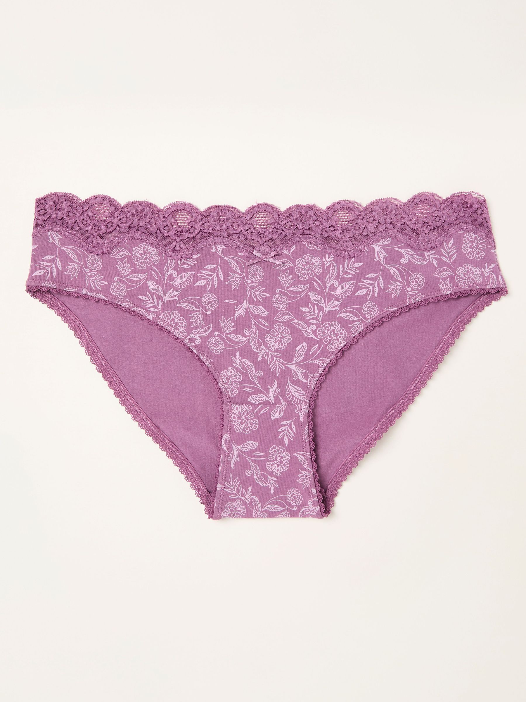 Purple Garden Floral High Leg Knickers (H59244) | £9