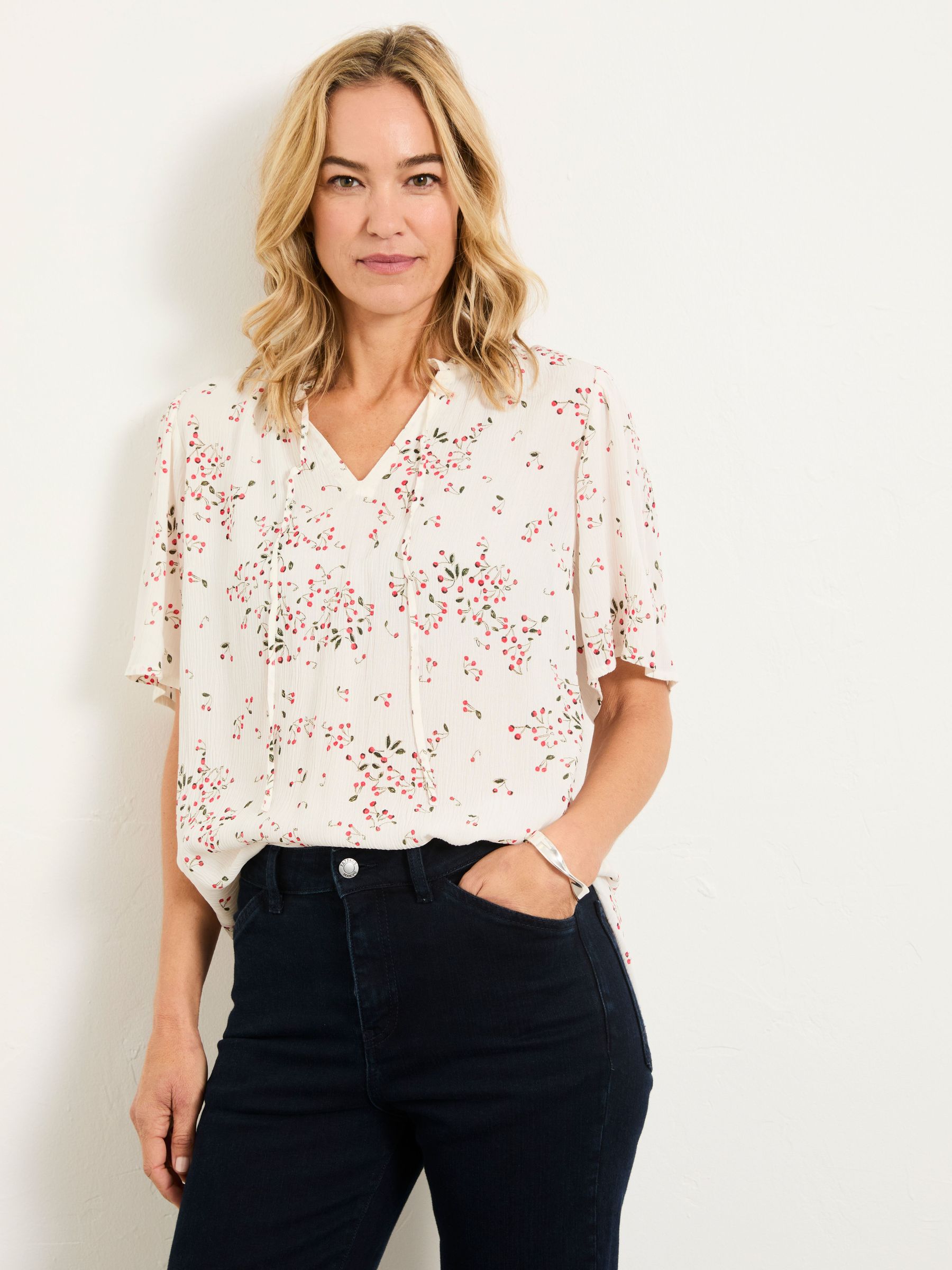 Airee Ivory Cherries Regular Tunic (H59294) | £52