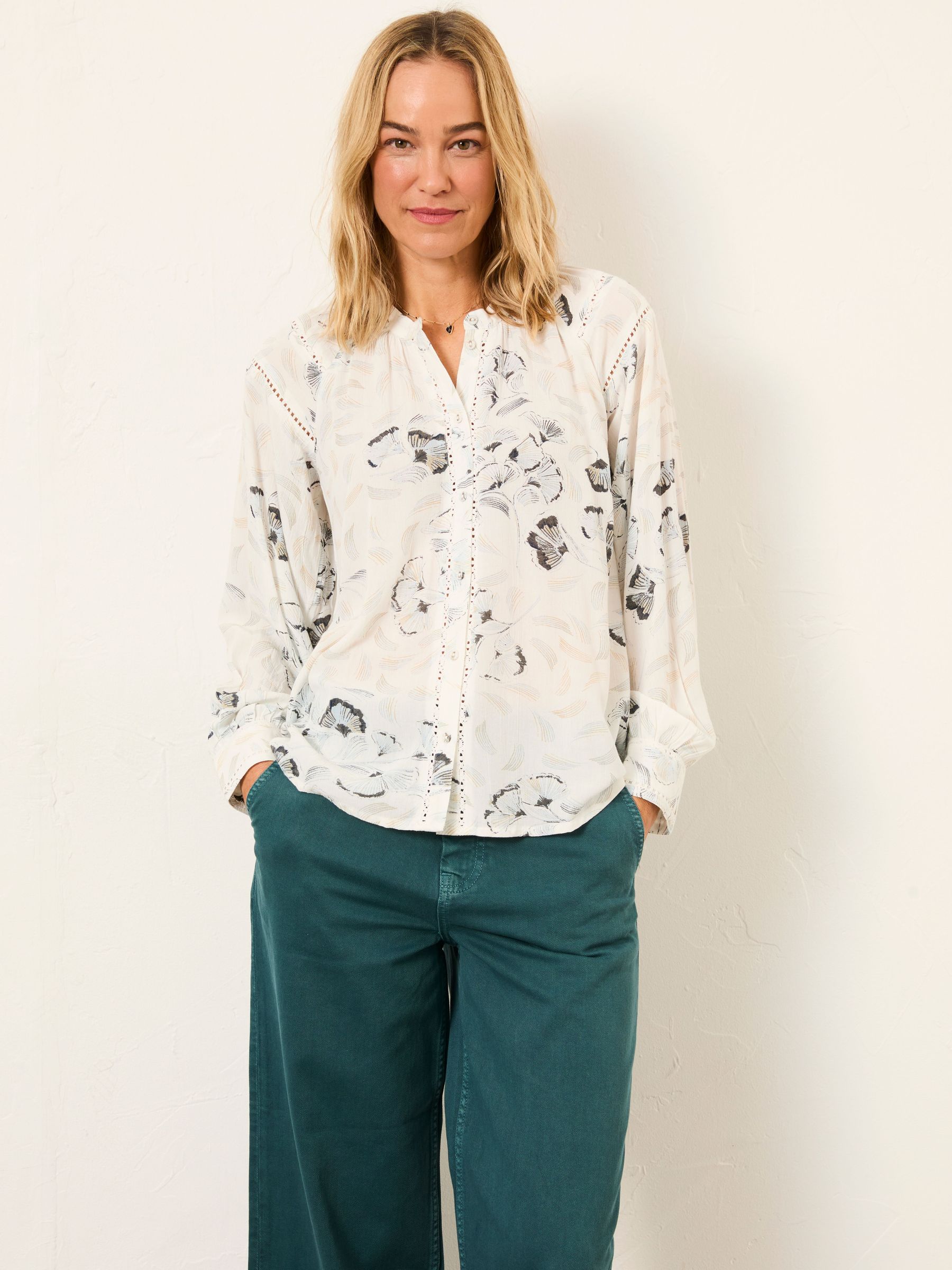 Orla Ivory Ginko Leaves Regular Blouse (H59298) | £49.50